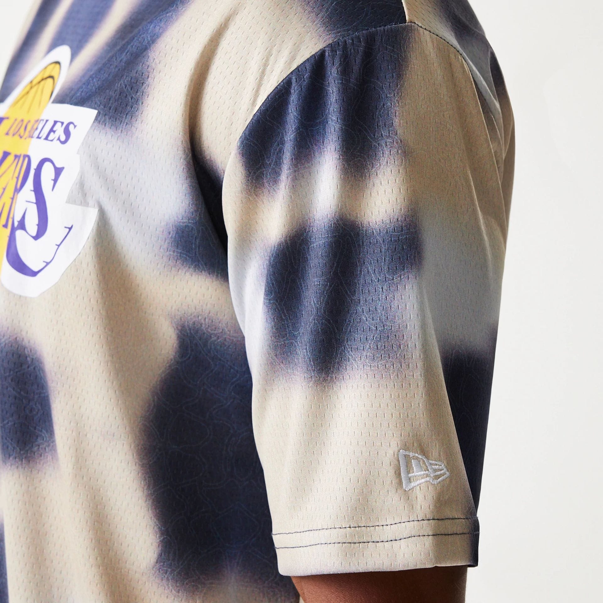 LA Lakers NBA All Over Print Cream Oversized T-Shirt - Image 5