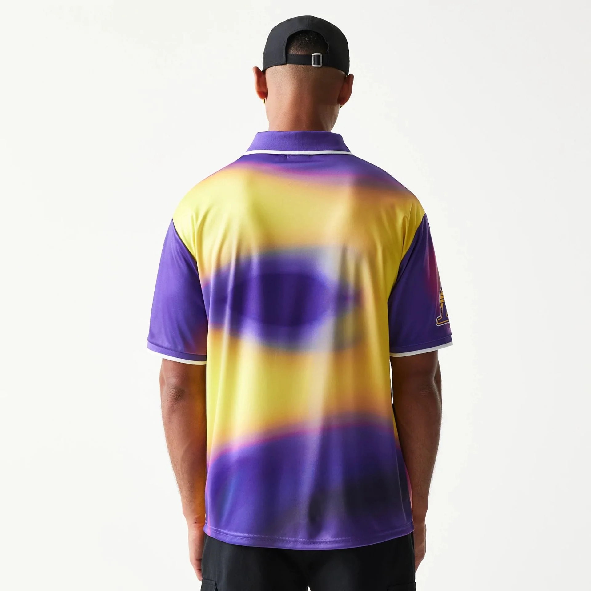 LA Lakers NBA All Over Print Purple T-Shirt - Image 2