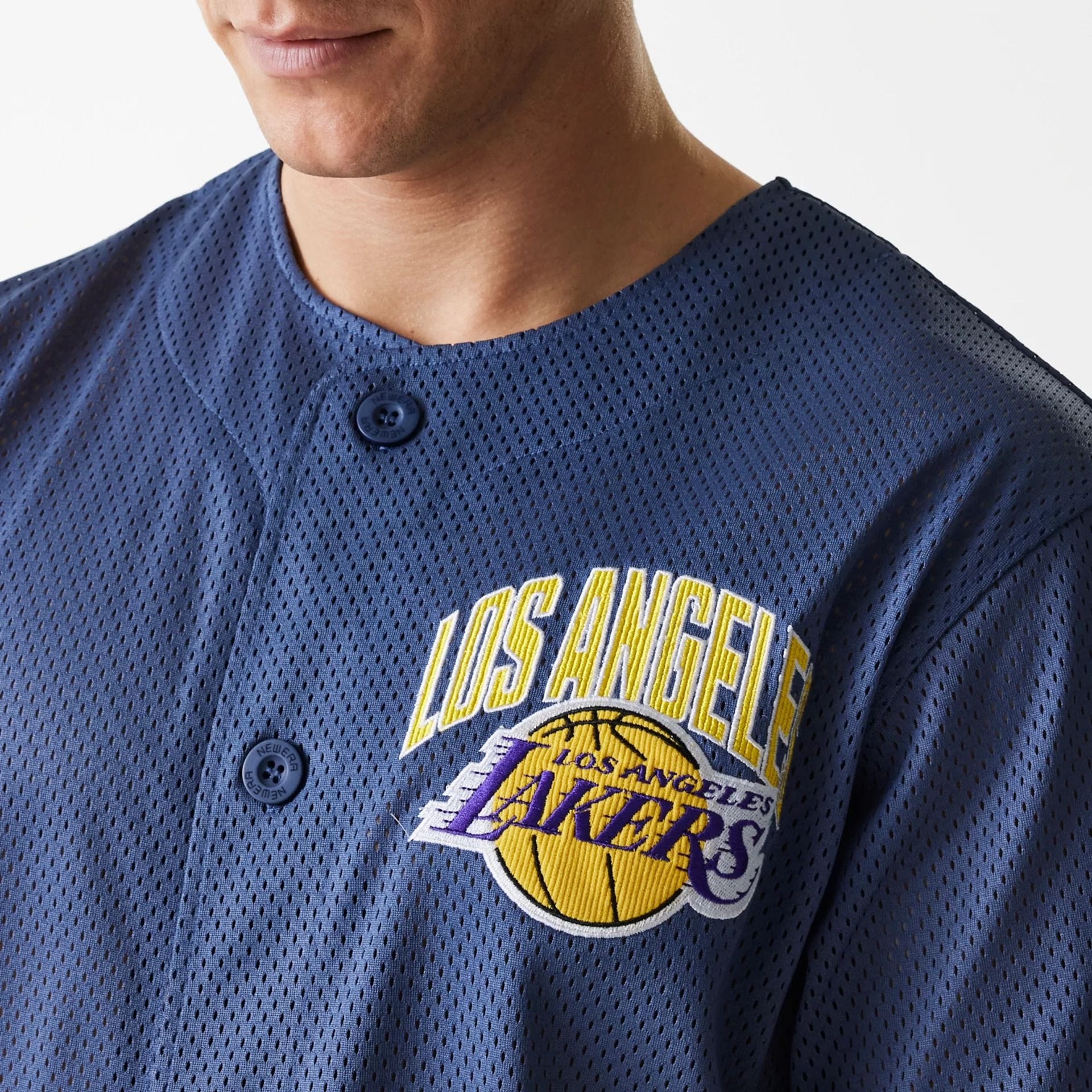 LA Lakers NBA Arch Graphic Dark Blue Mesh Jersey - Image 3