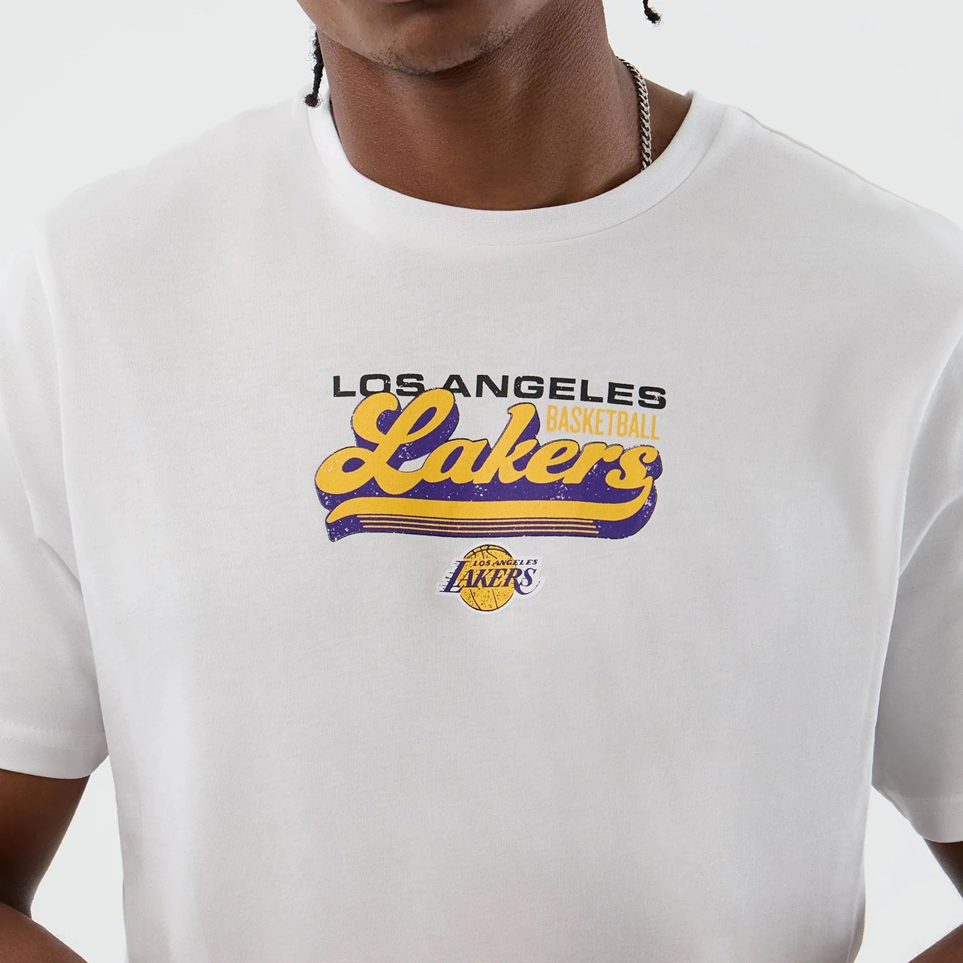 LA Lakers NBA Back To School White T-Shirt - Image 5
