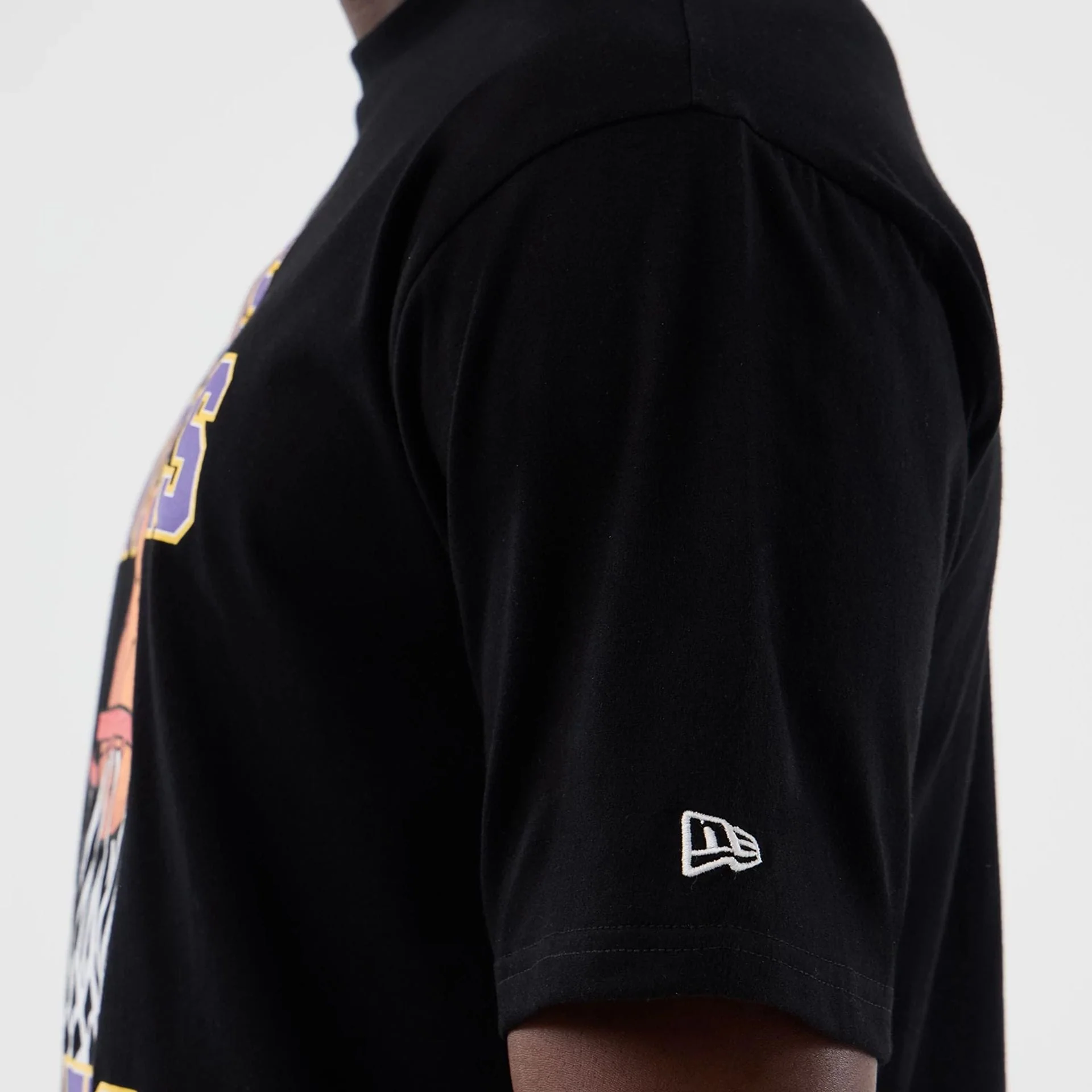 LA Lakers NBA Basketball Graphic Black Oversized T-Shirt - Image 5