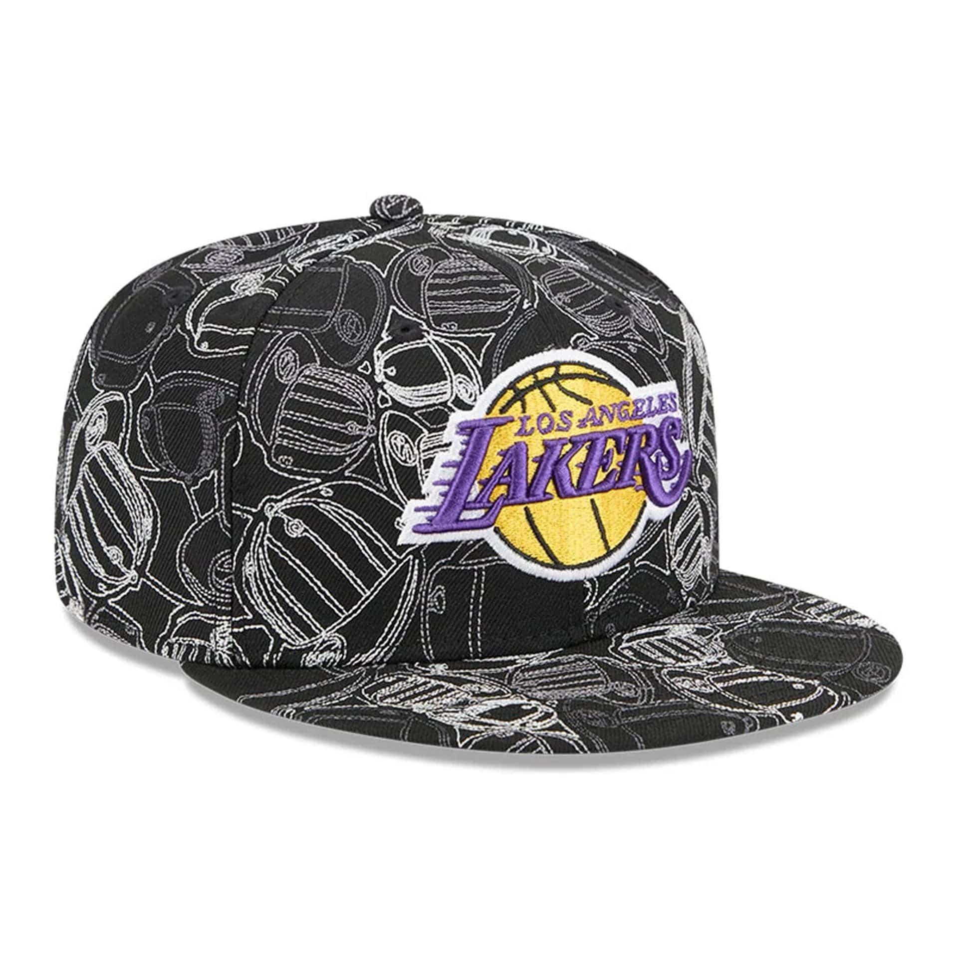 LA Lakers NBA Cap Scramble Black 59FIFTY Fitted Cap - Image 4