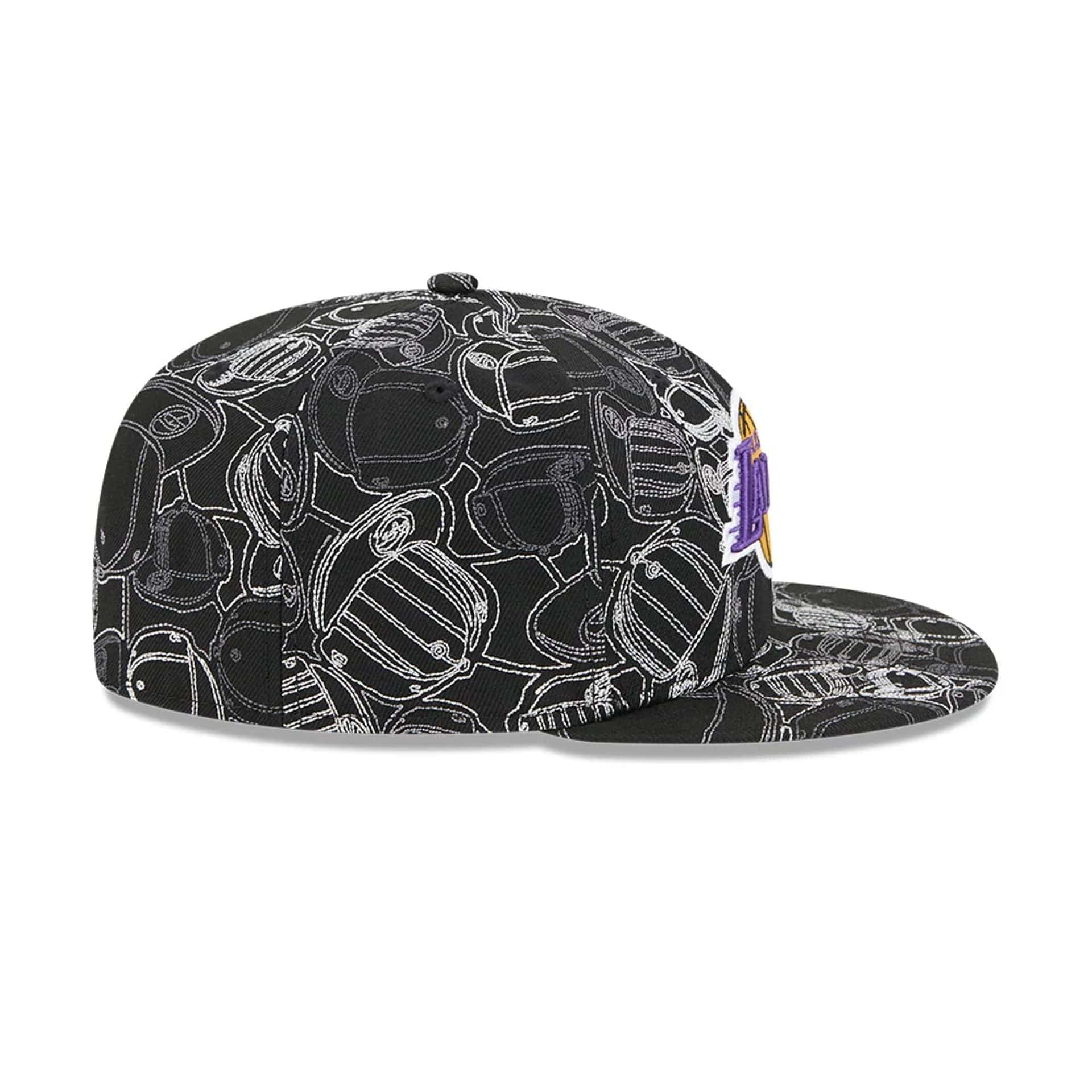 LA Lakers NBA Cap Scramble Black 59FIFTY Fitted Cap - Image 7
