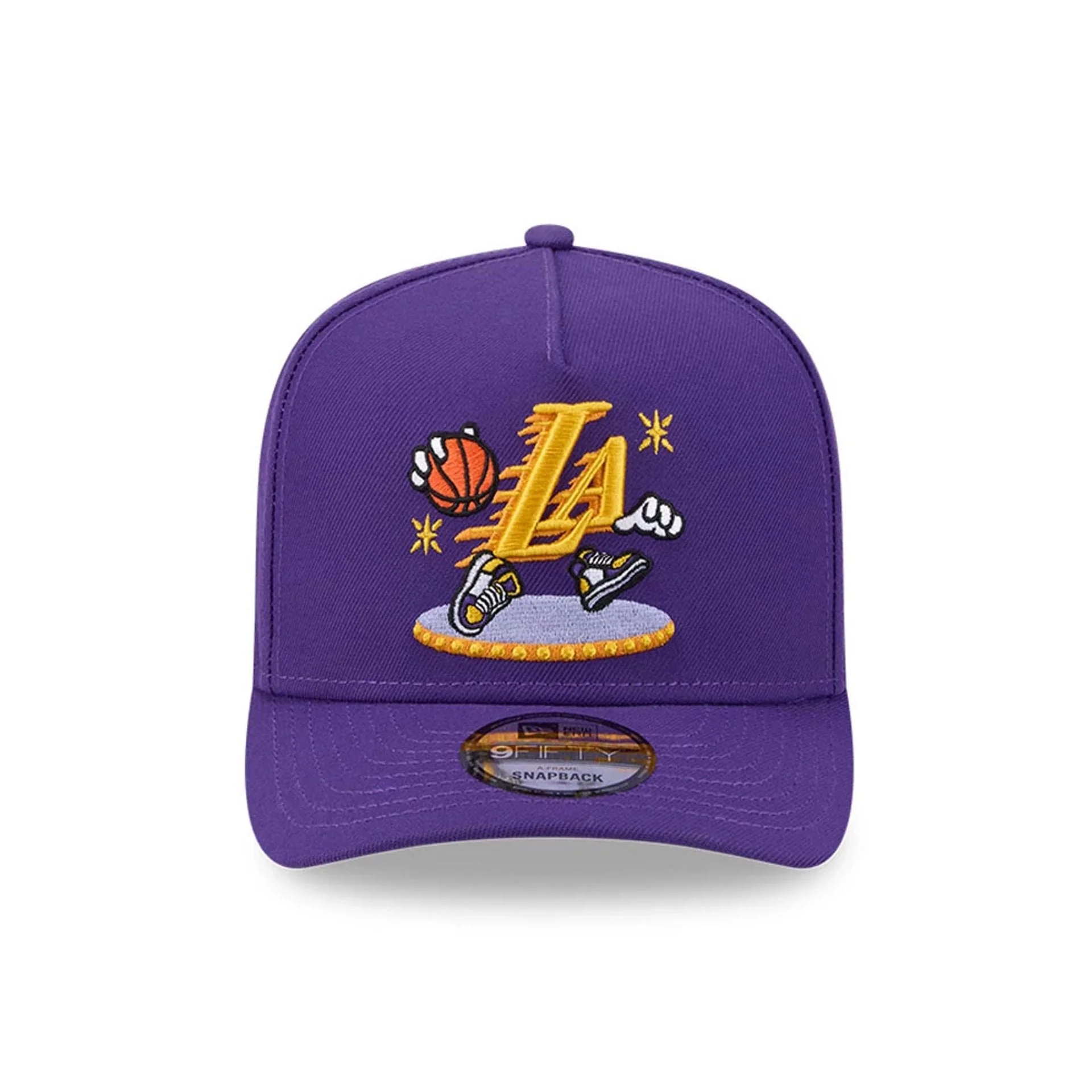 LA Lakers NBA Cartoon Purple 9FIFTY A-Frame Snapback Adjustable Cap - Image 3