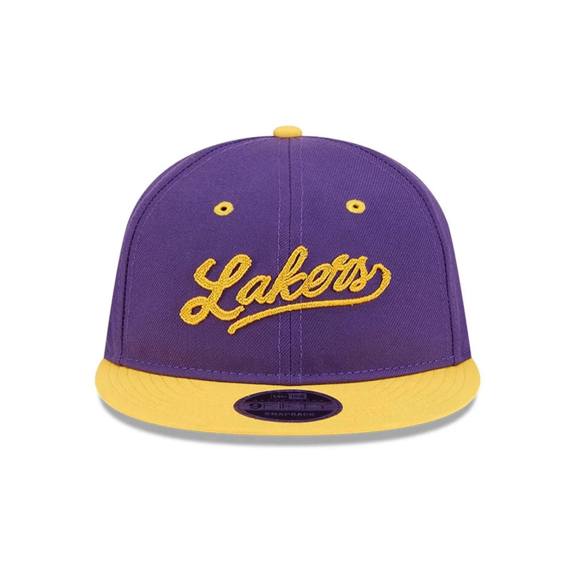 LA Lakers NBA Chainstitch Script Purple Retro Crown 9FIFTY Adjustable Cap - Image 3
