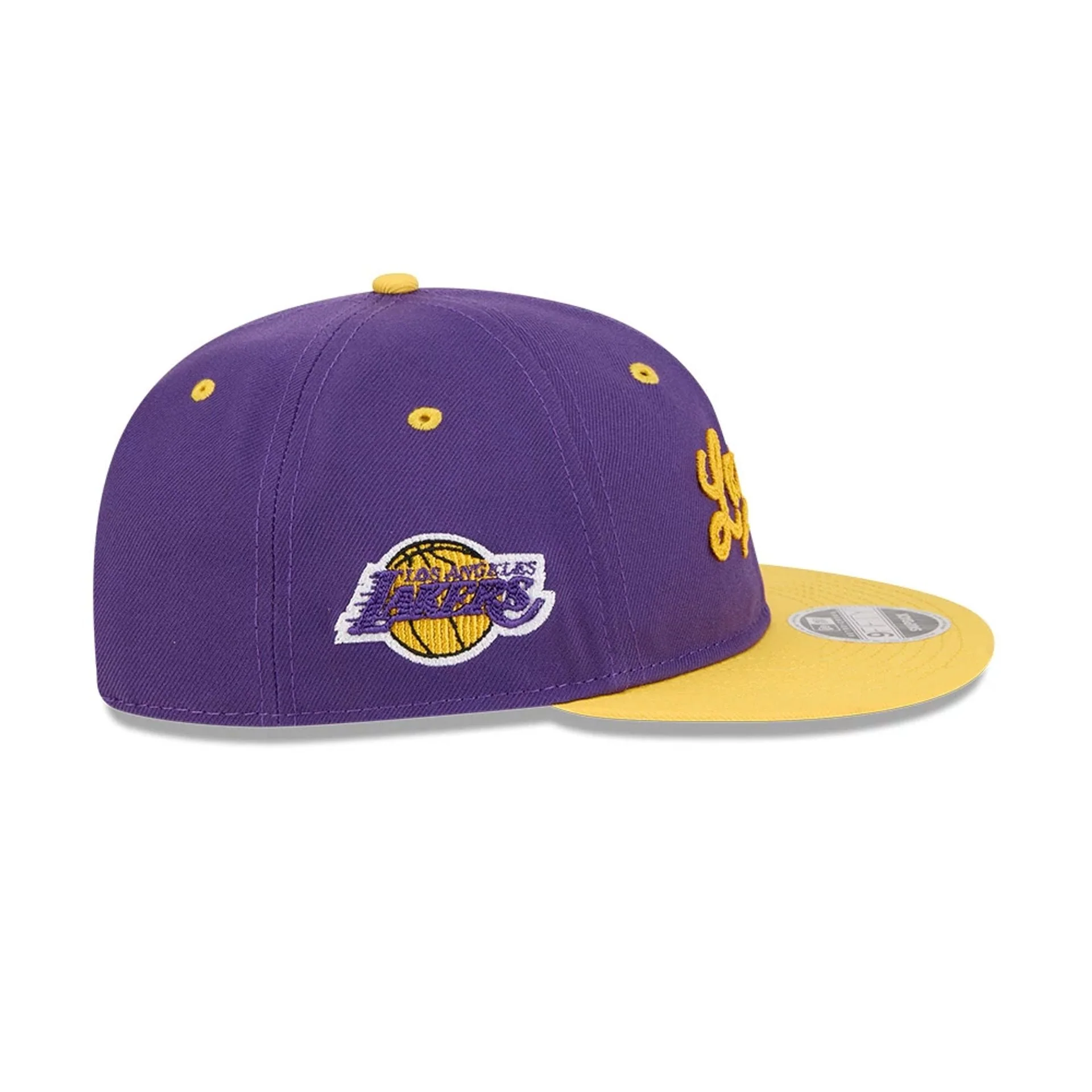 LA Lakers NBA Chainstitch Script Purple Retro Crown 9FIFTY Adjustable Cap - Image 5
