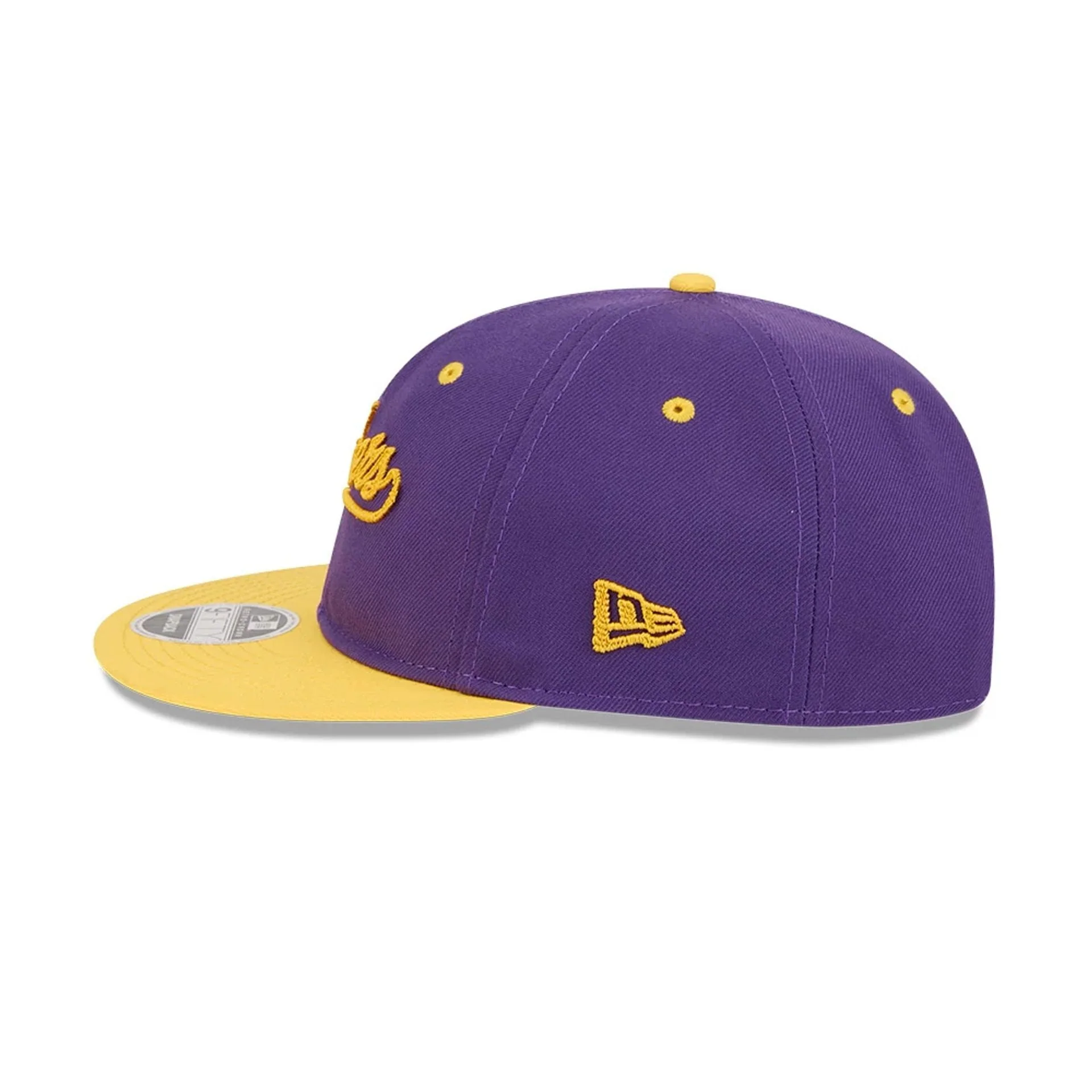 LA Lakers NBA Chainstitch Script Purple Retro Crown 9FIFTY Adjustable Cap - Image 6
