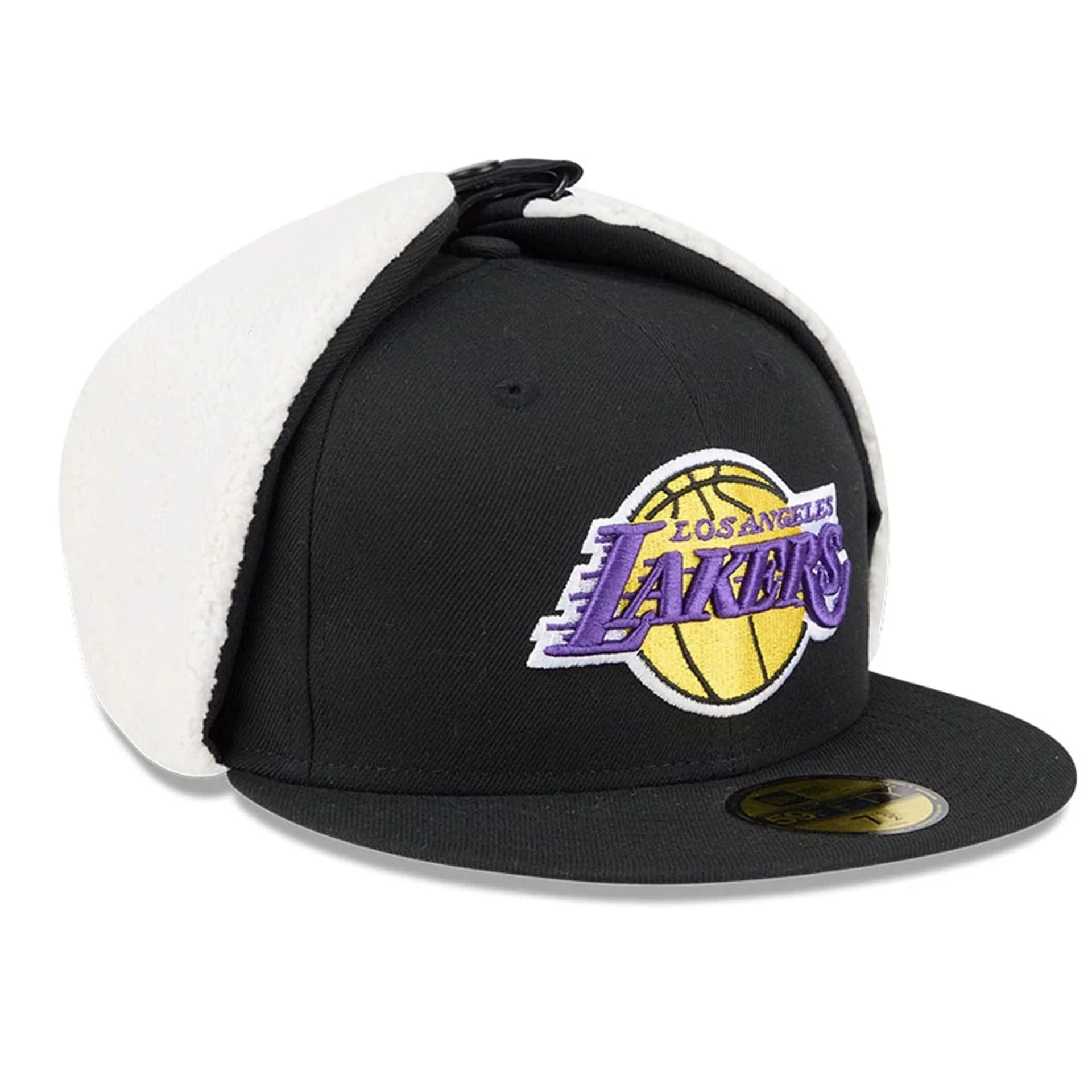 LA Lakers NBA Classic Black Dogear 59FIFTY Fitted Cap - Image 4