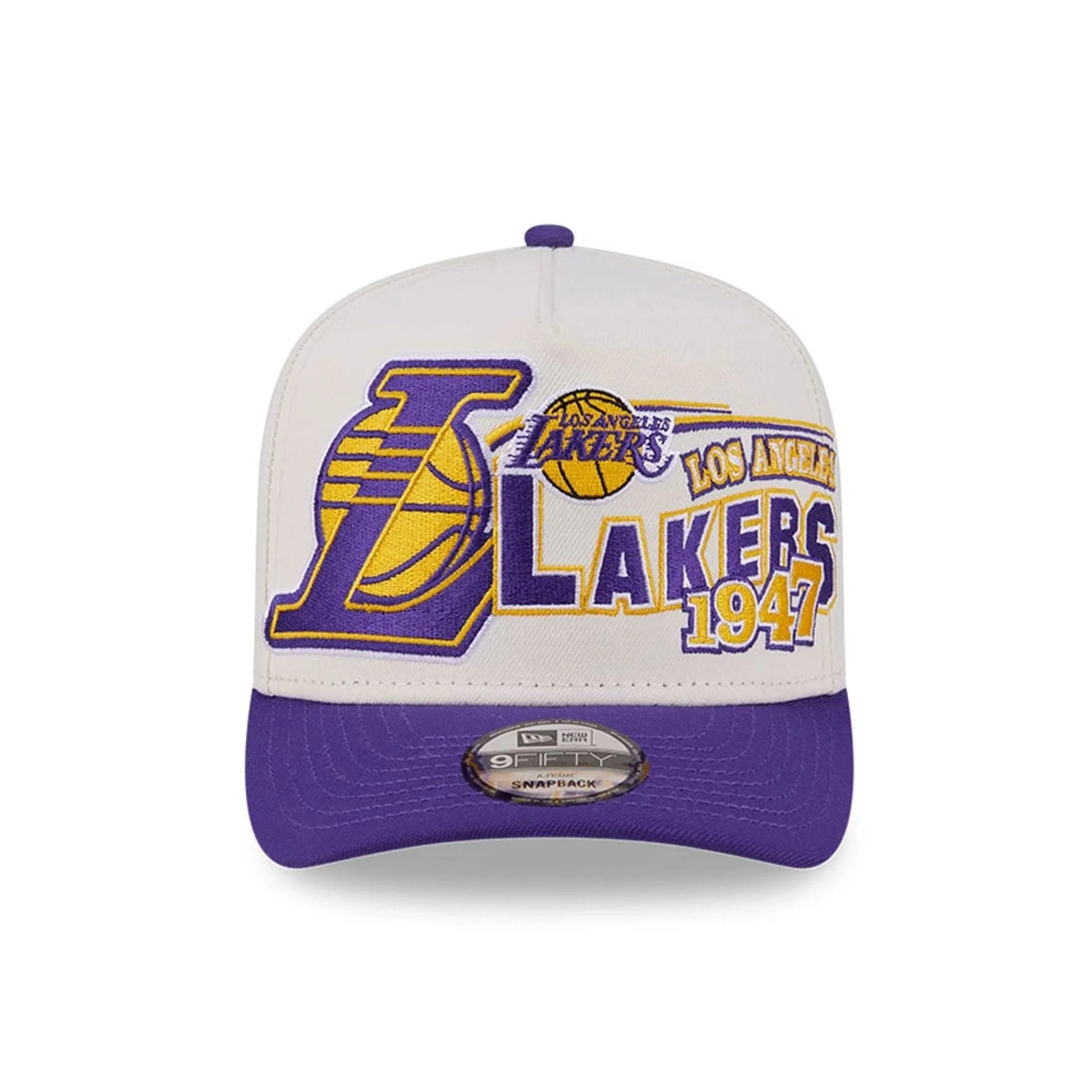 LA Lakers NBA Classic White 9FIFTY A-Frame Snapback Adjustable Cap - Image 3