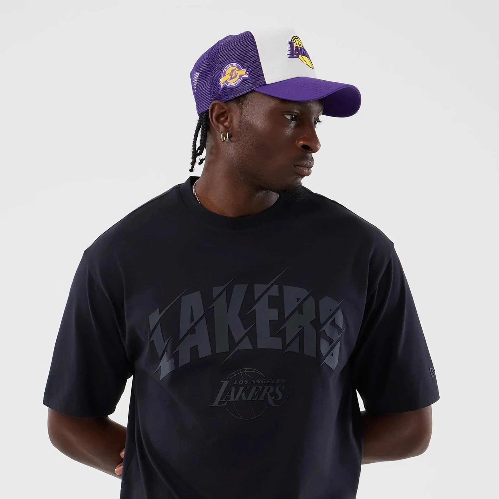 LA Lakers NBA Core Plus Navy Oversized T-Shirt - Image 6