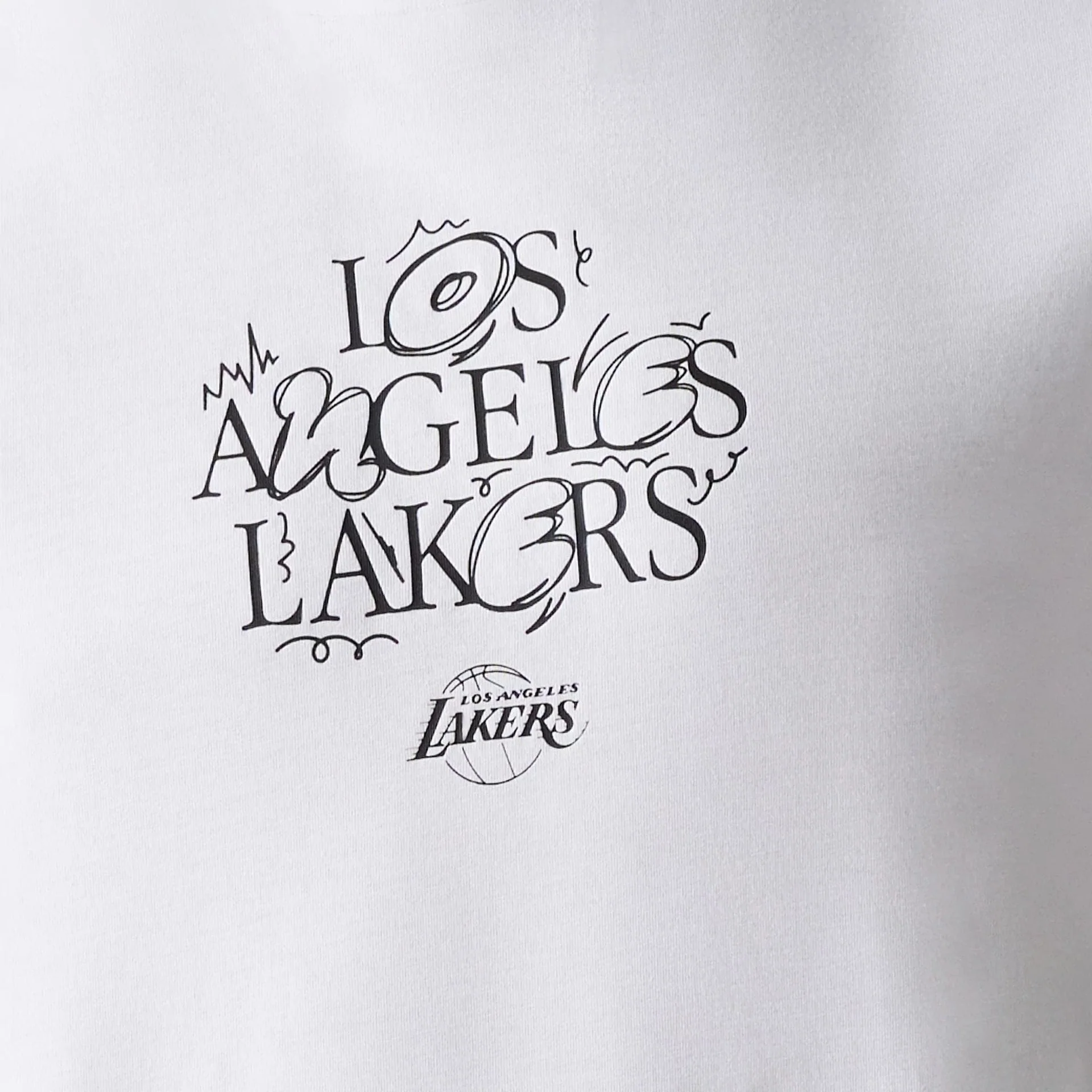 LA Lakers NBA Court Graphic White T-Shirt - Image 7