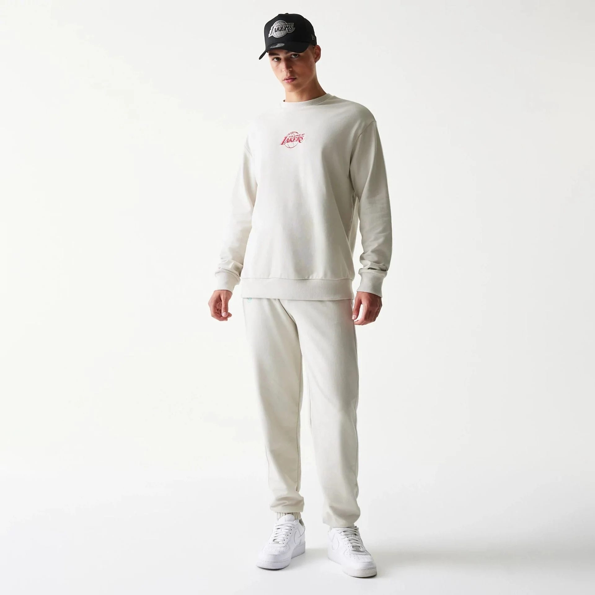 LA Lakers NBA Cream Oversized Crew Neck Sweater - Image 8
