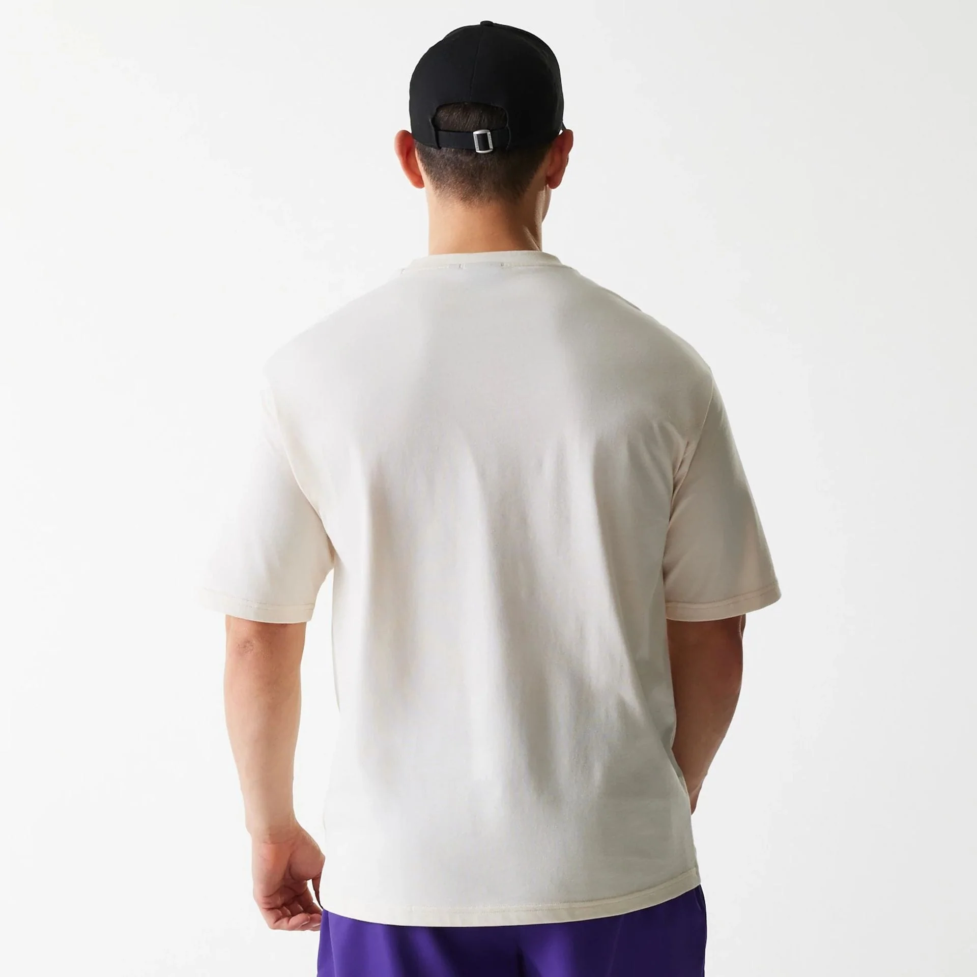 LA Lakers NBA Graphic Light Beige Oversized T-Shirt - Image 2