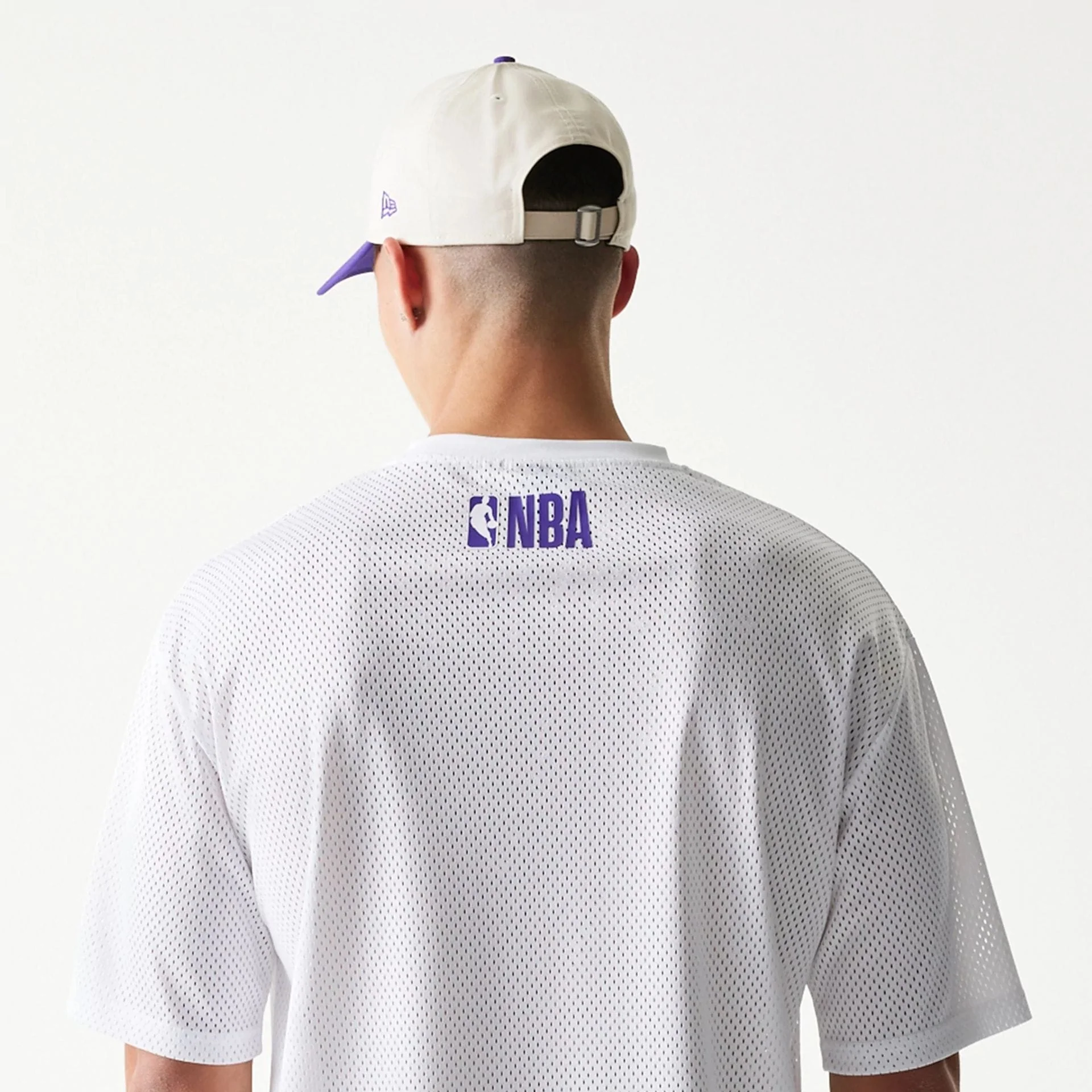 LA Lakers NBA Graphic Mesh White T-Shirt - Image 7