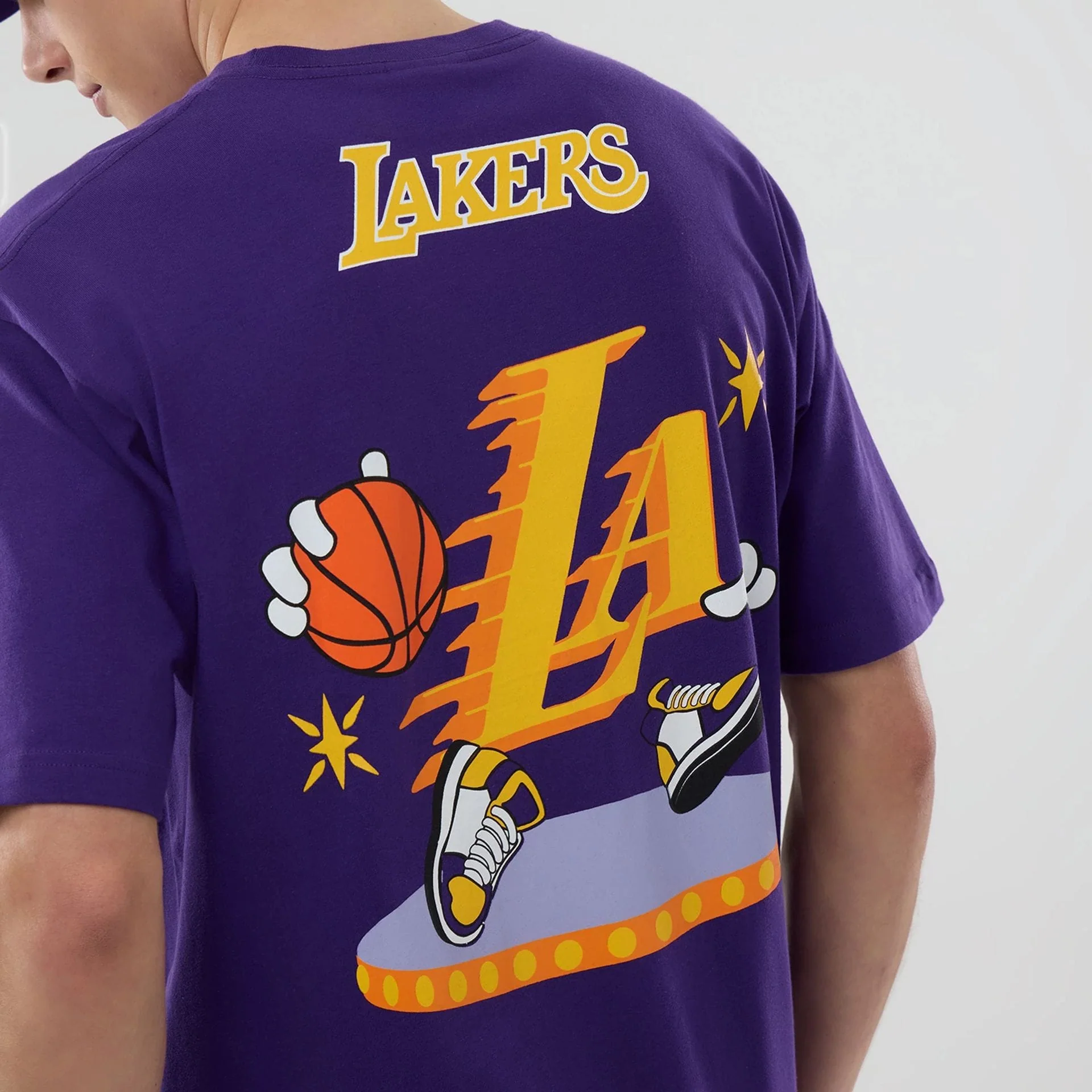 LA Lakers NBA Graphic Purple T-Shirt - Image 3