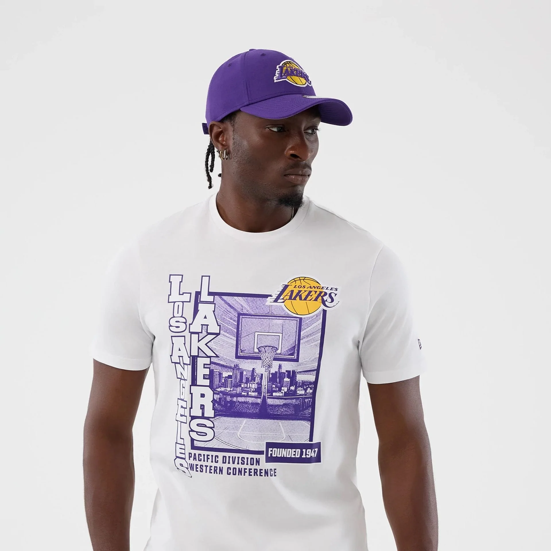 LA Lakers NBA Graphic White T-Shirt - Image 4