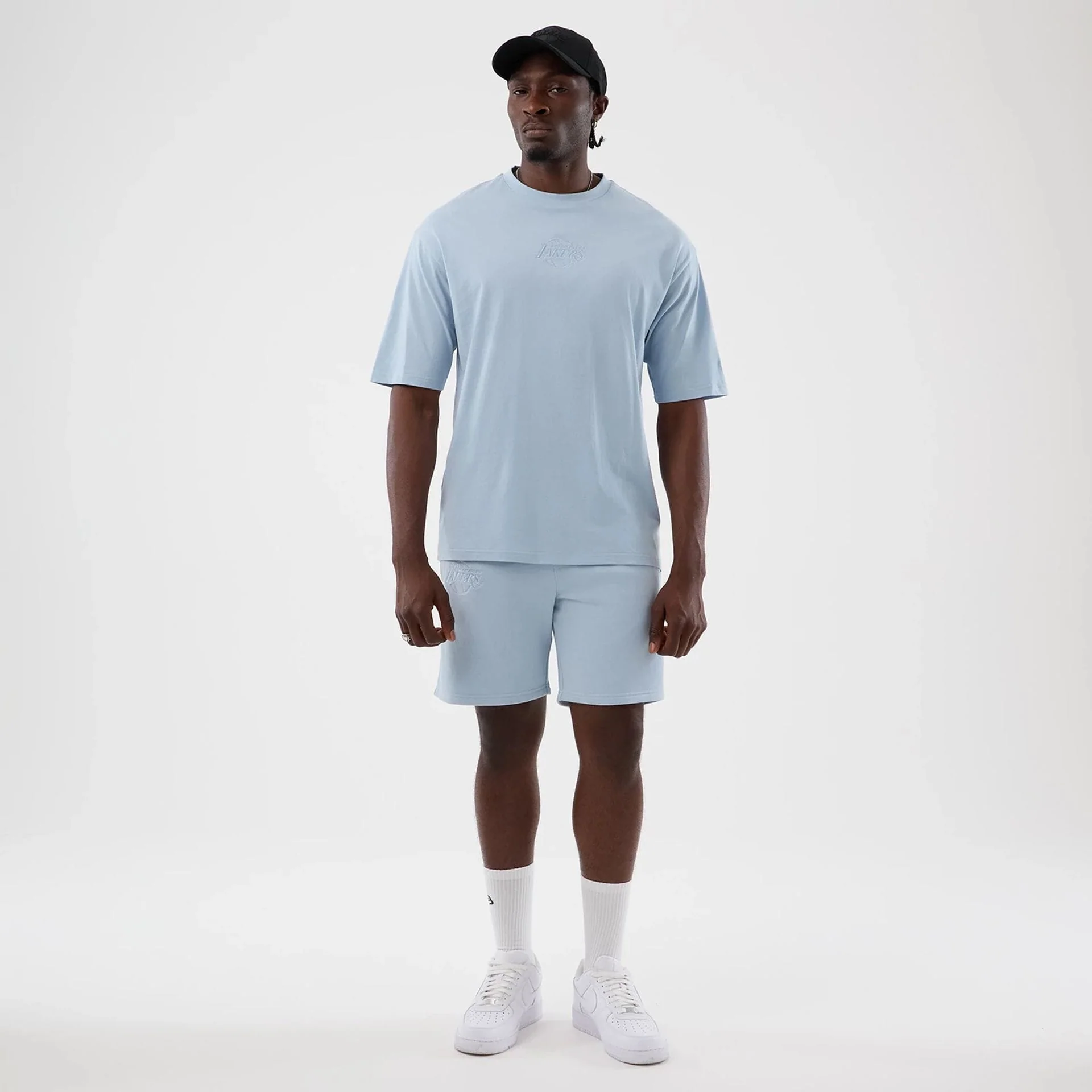 LA Lakers NBA League Essential Pastel Blue Oversized T-Shirt - Image 8