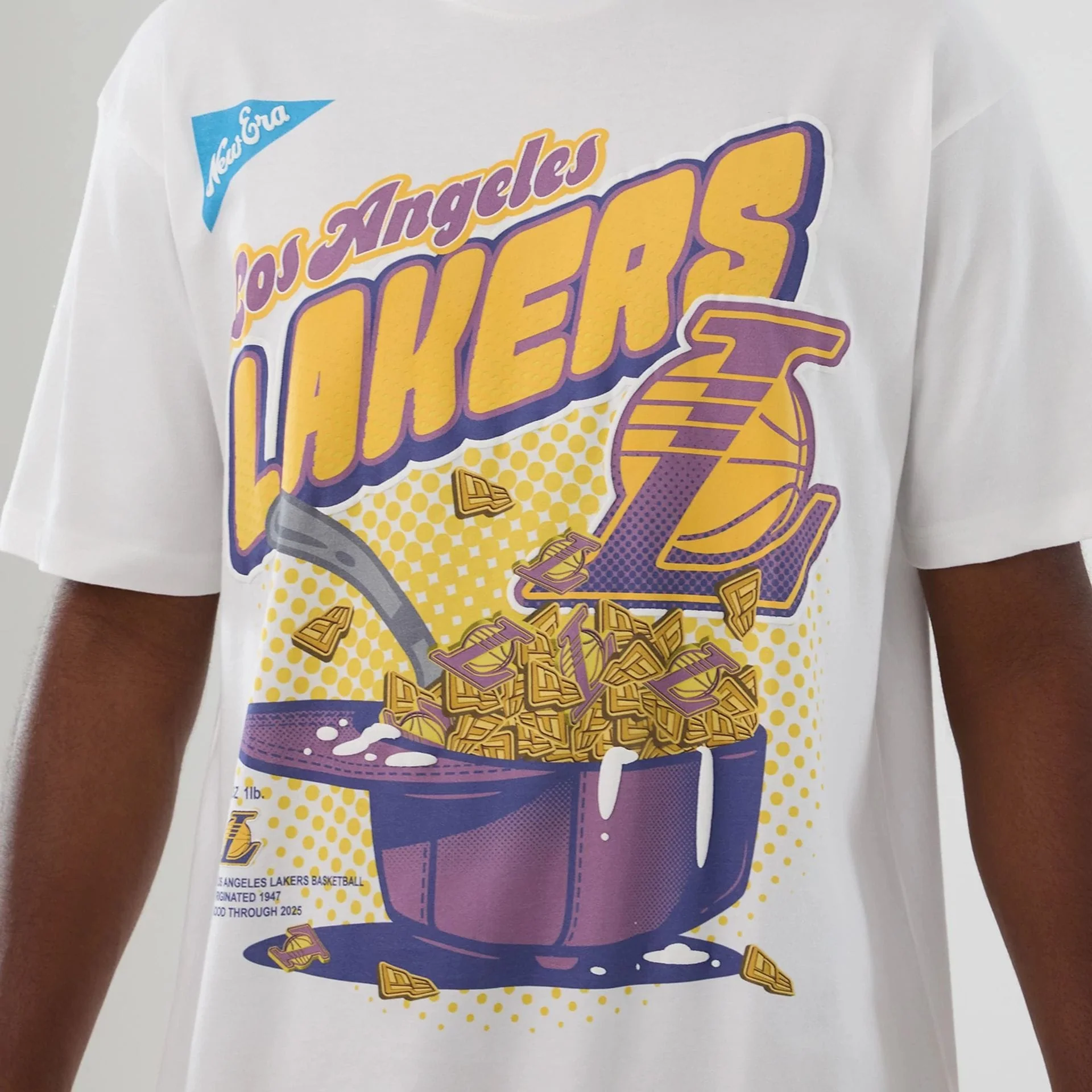LA Lakers NBA Lifestyle Graphic White T-Shirt - Image 4