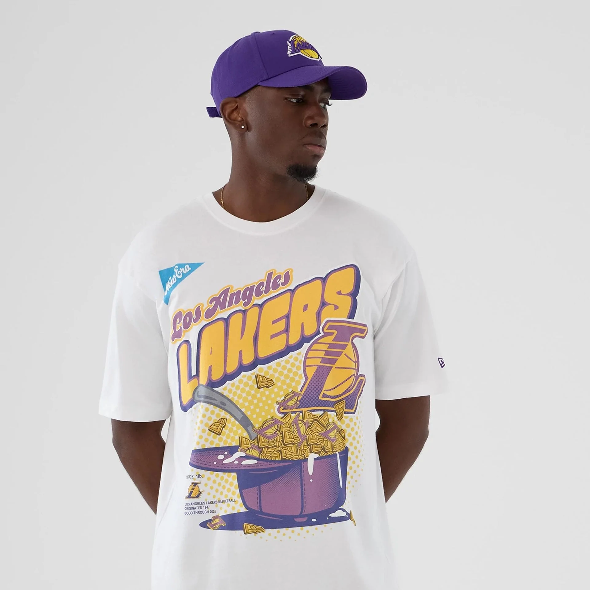LA Lakers NBA Lifestyle Graphic White T-Shirt - Image 7