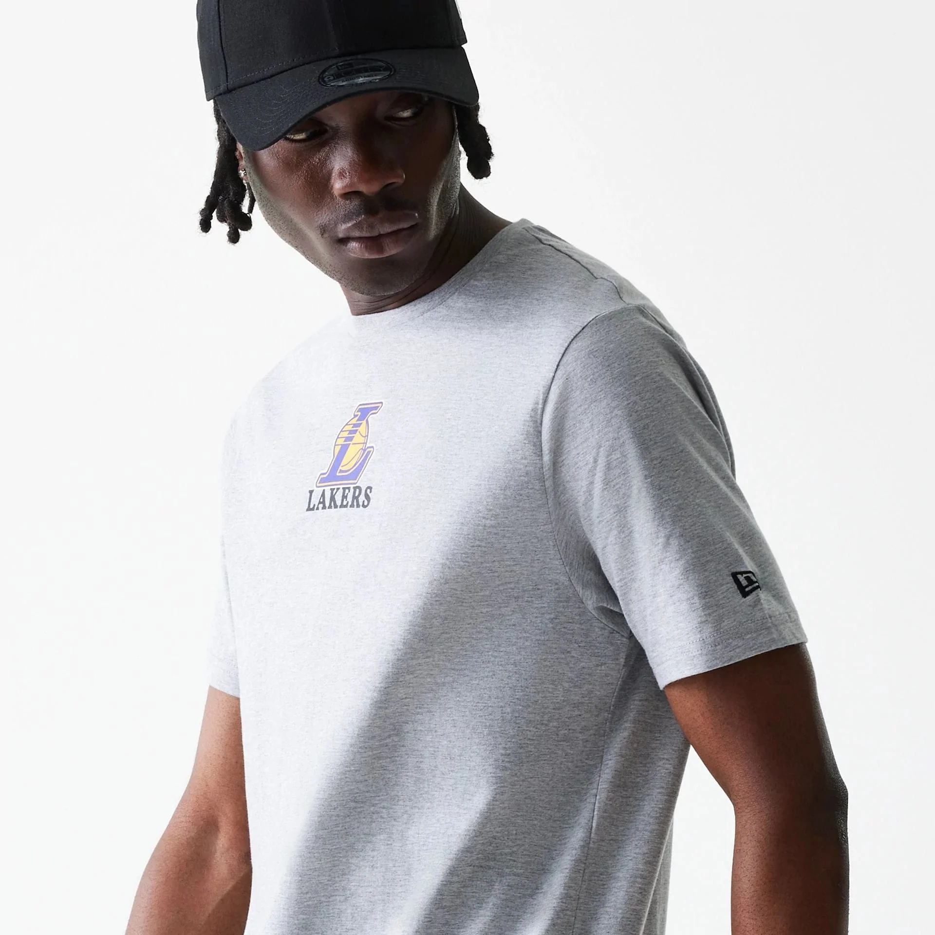 LA Lakers NBA Logo Grey T-Shirt - Image 6