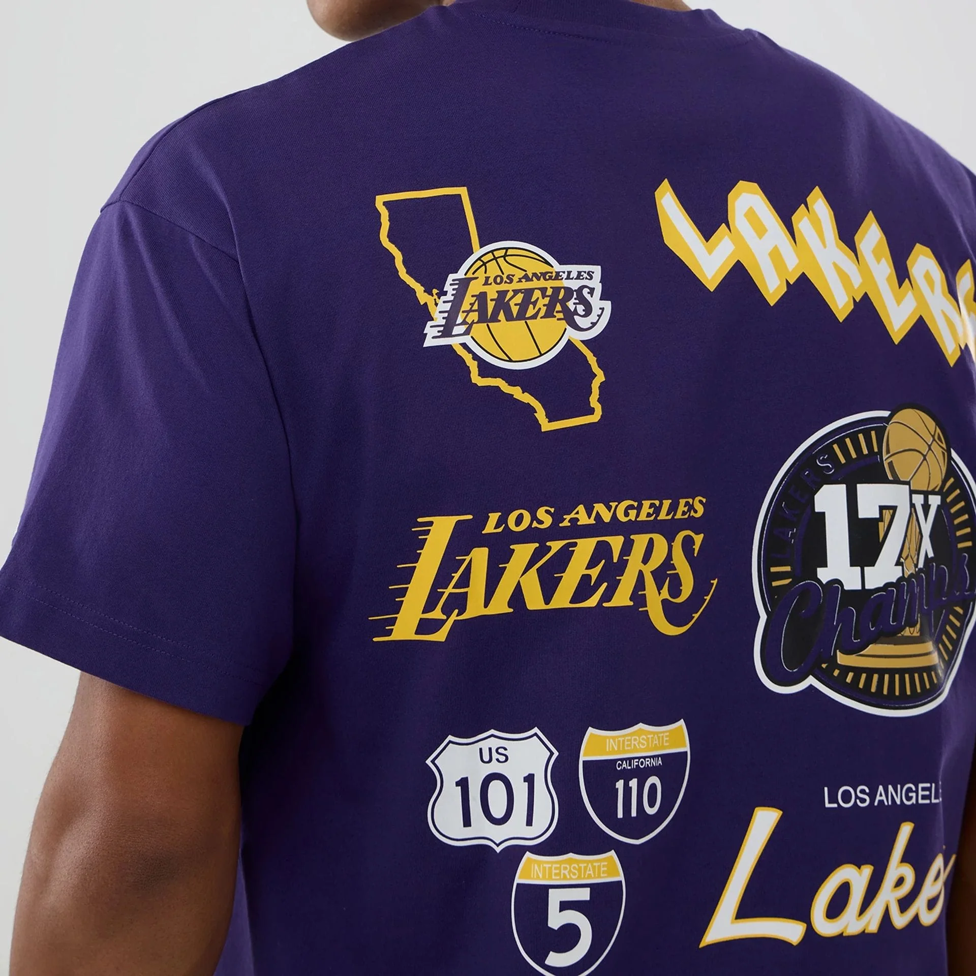LA Lakers NBA logo Purple T-Shirt - Image 3