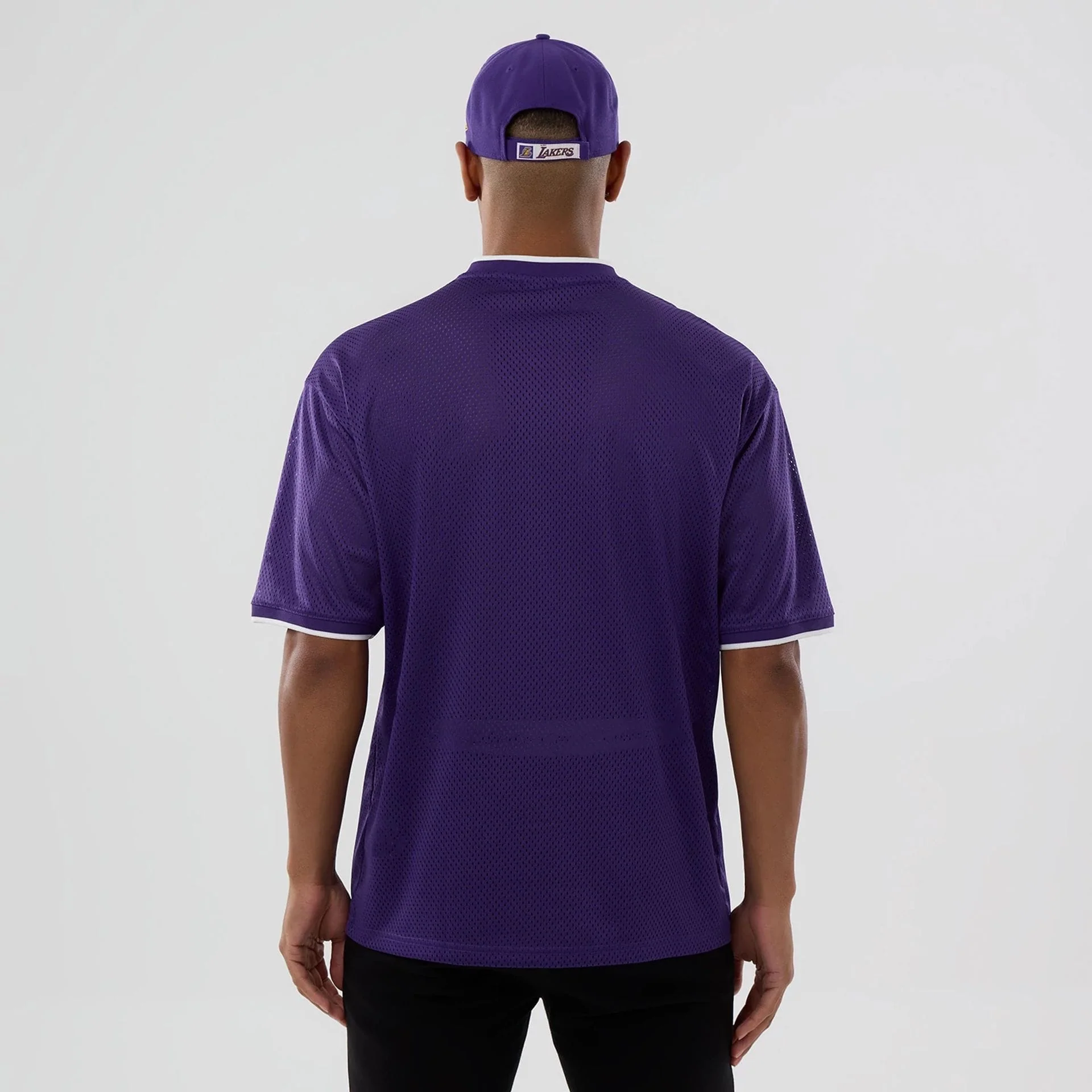 LA Lakers NBA Mesh Purple Oversized T-Shirt - Image 2