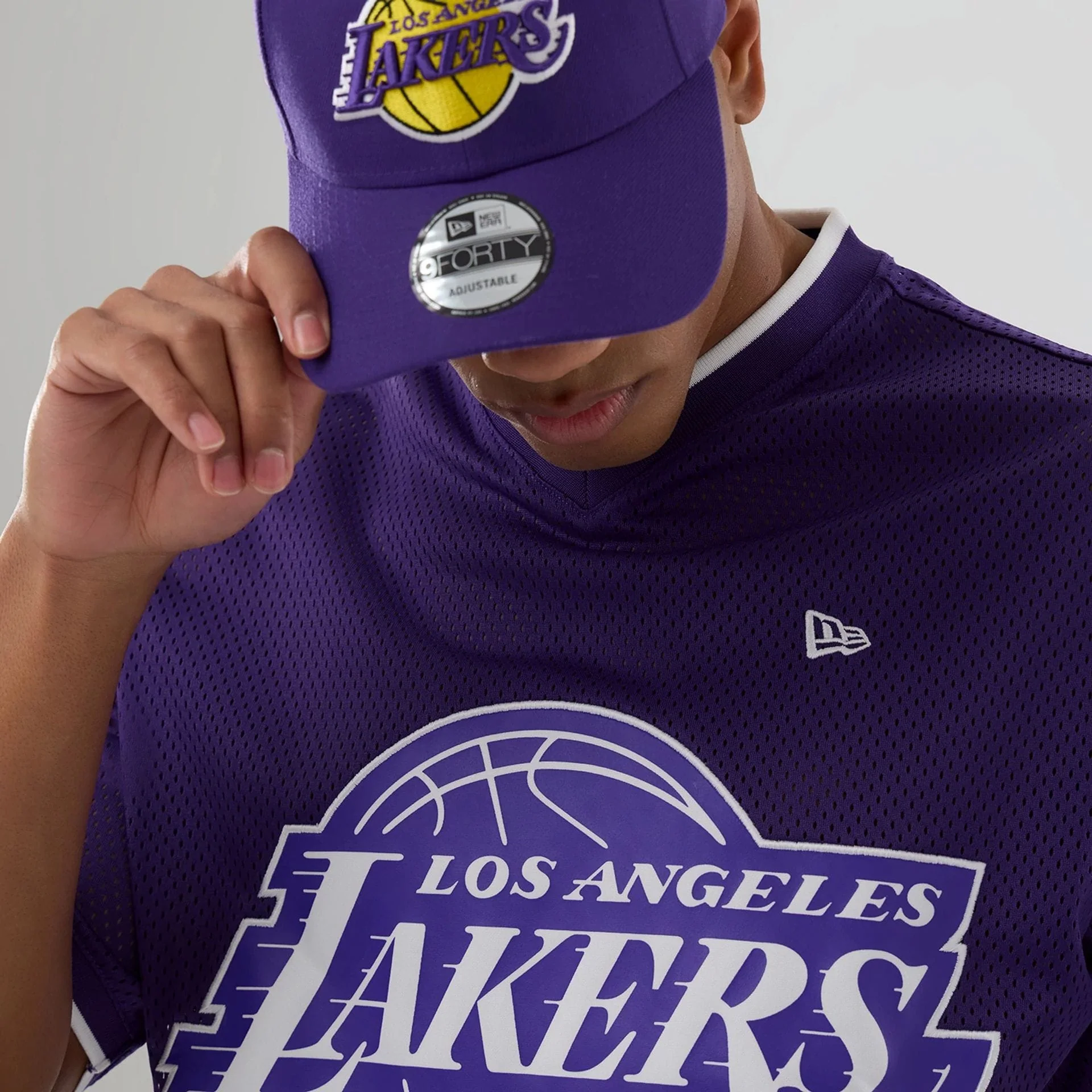 LA Lakers NBA Mesh Purple Oversized T-Shirt - Image 3