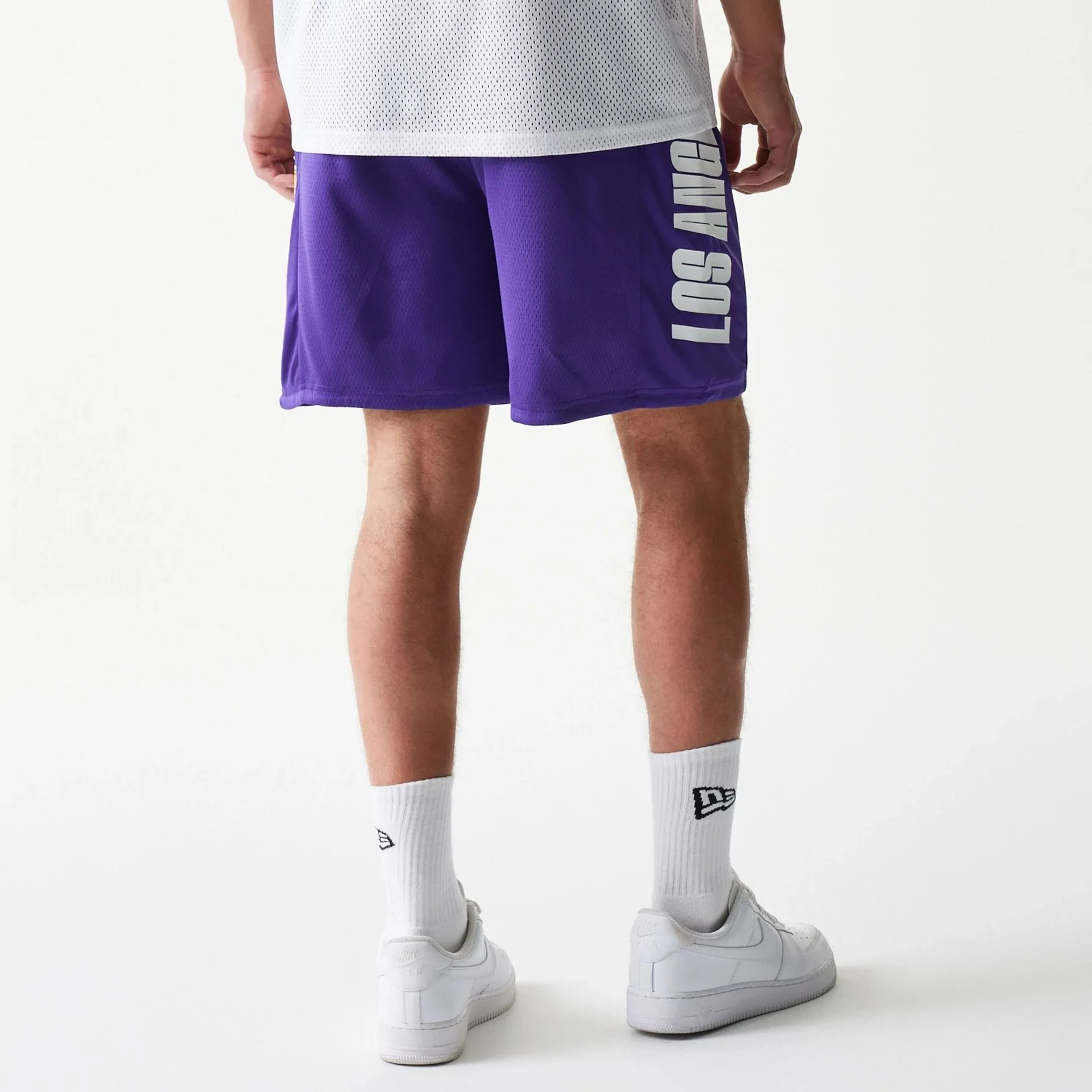 LA Lakers NBA Mesh Purple Shorts - Image 2