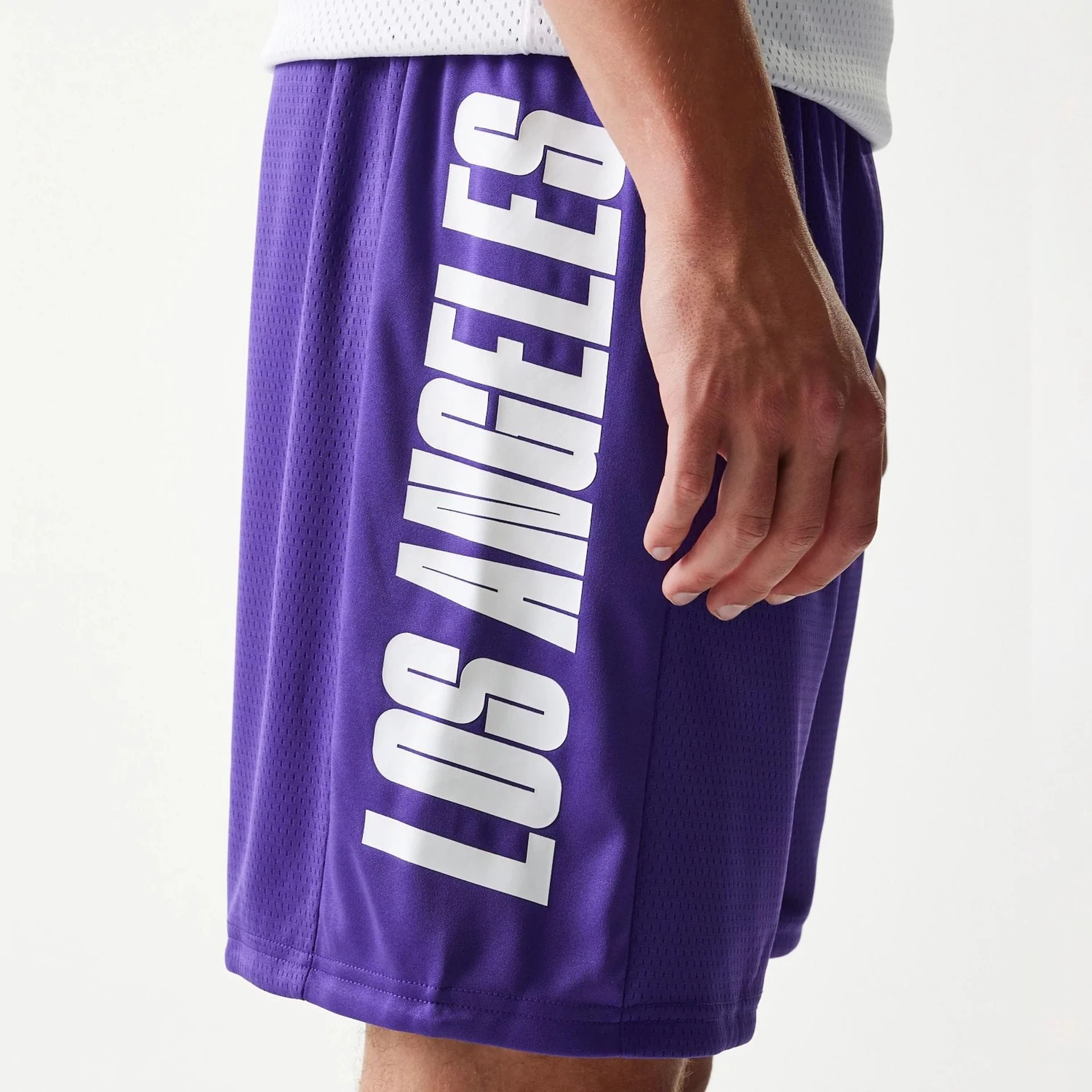 LA Lakers NBA Mesh Purple Shorts - Image 4