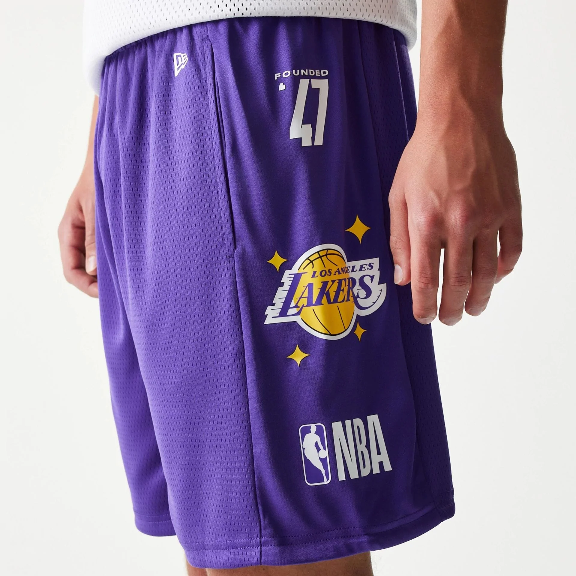 LA Lakers NBA Mesh Purple Shorts - Image 6