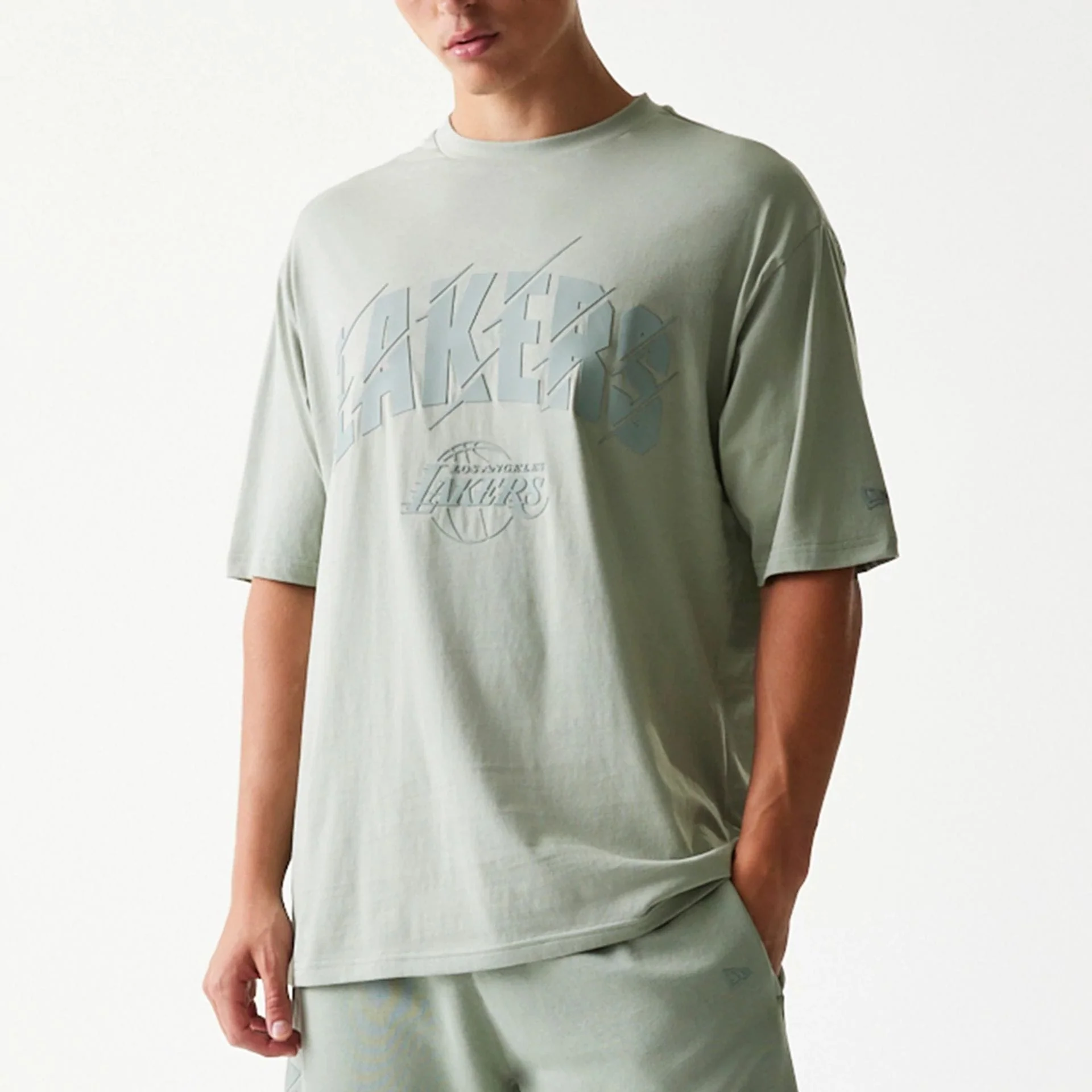 LA Lakers NBA Pastel Green Oversized T-Shirt - Image 3