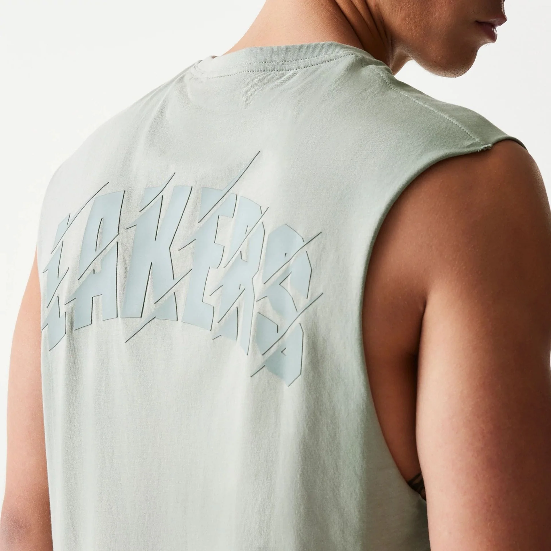LA Lakers NBA Pastel Green Sleeveless T-Shirt - Image 6