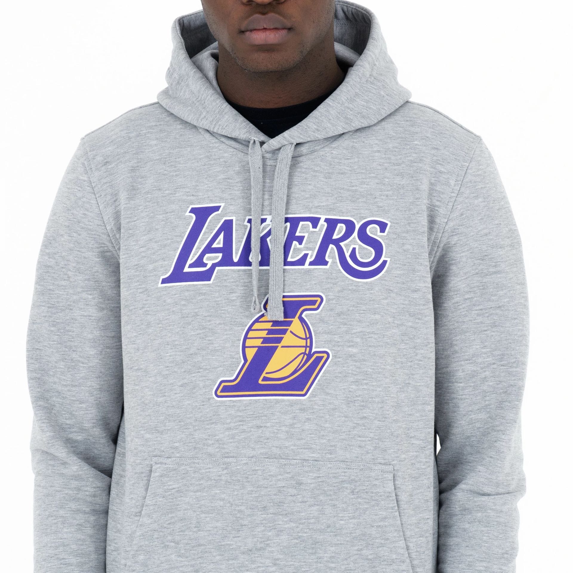 LA Lakers NBA Regular Grey Pullover Hoodie - Image 3