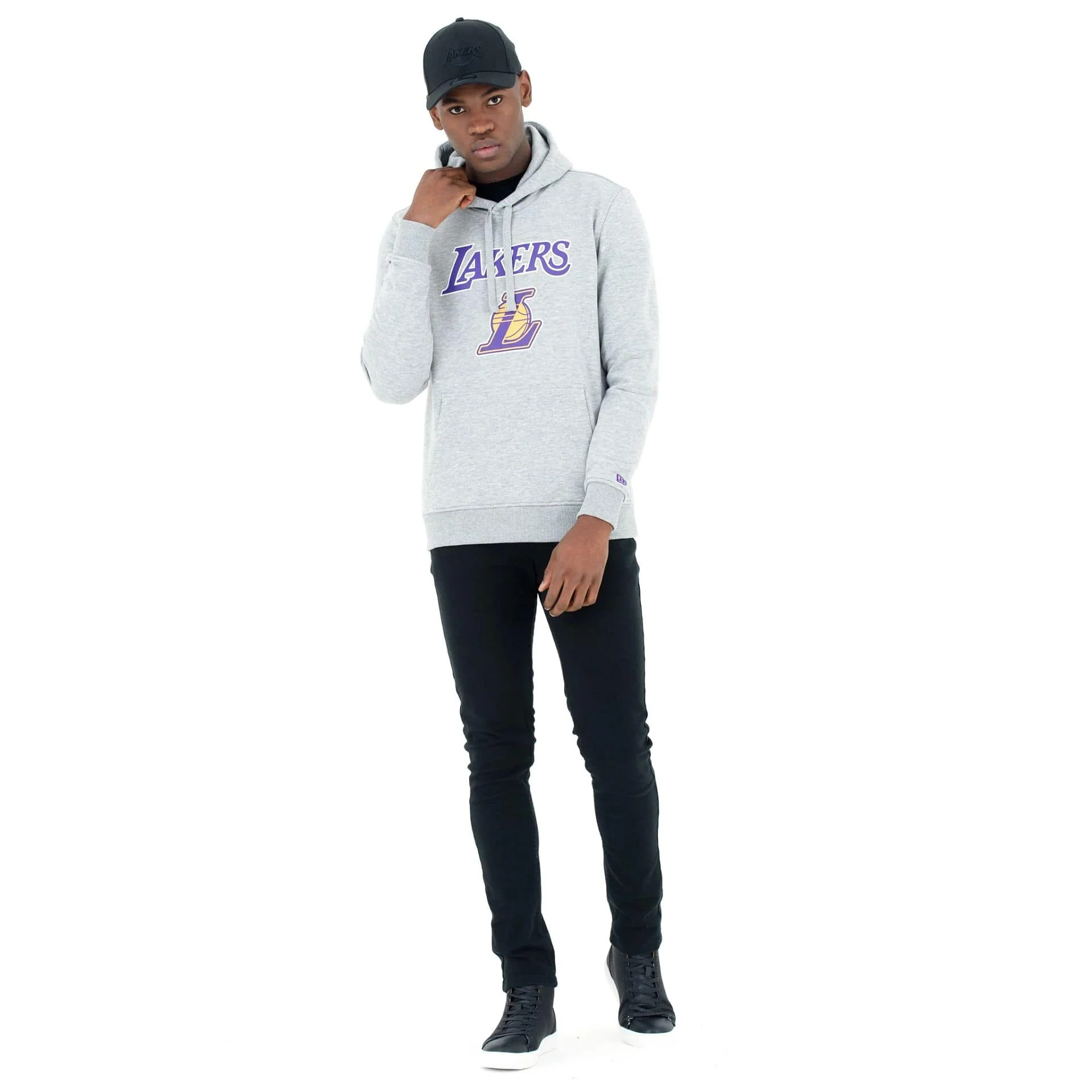 LA Lakers NBA Regular Grey Pullover Hoodie - Image 5