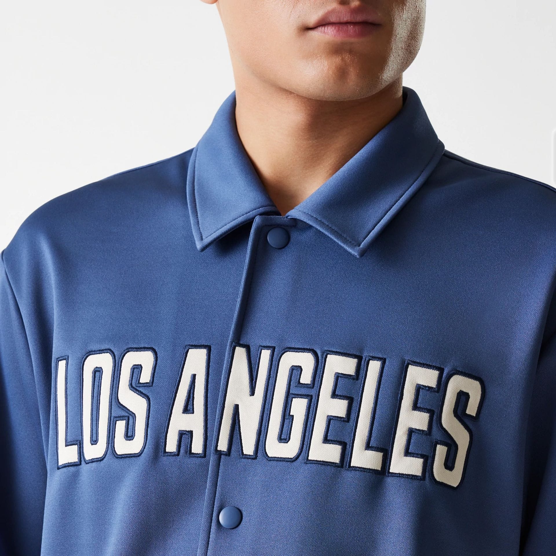 LA Lakers NBA Snap Button Dark Blue Short Sleeve Shirt - Image 4