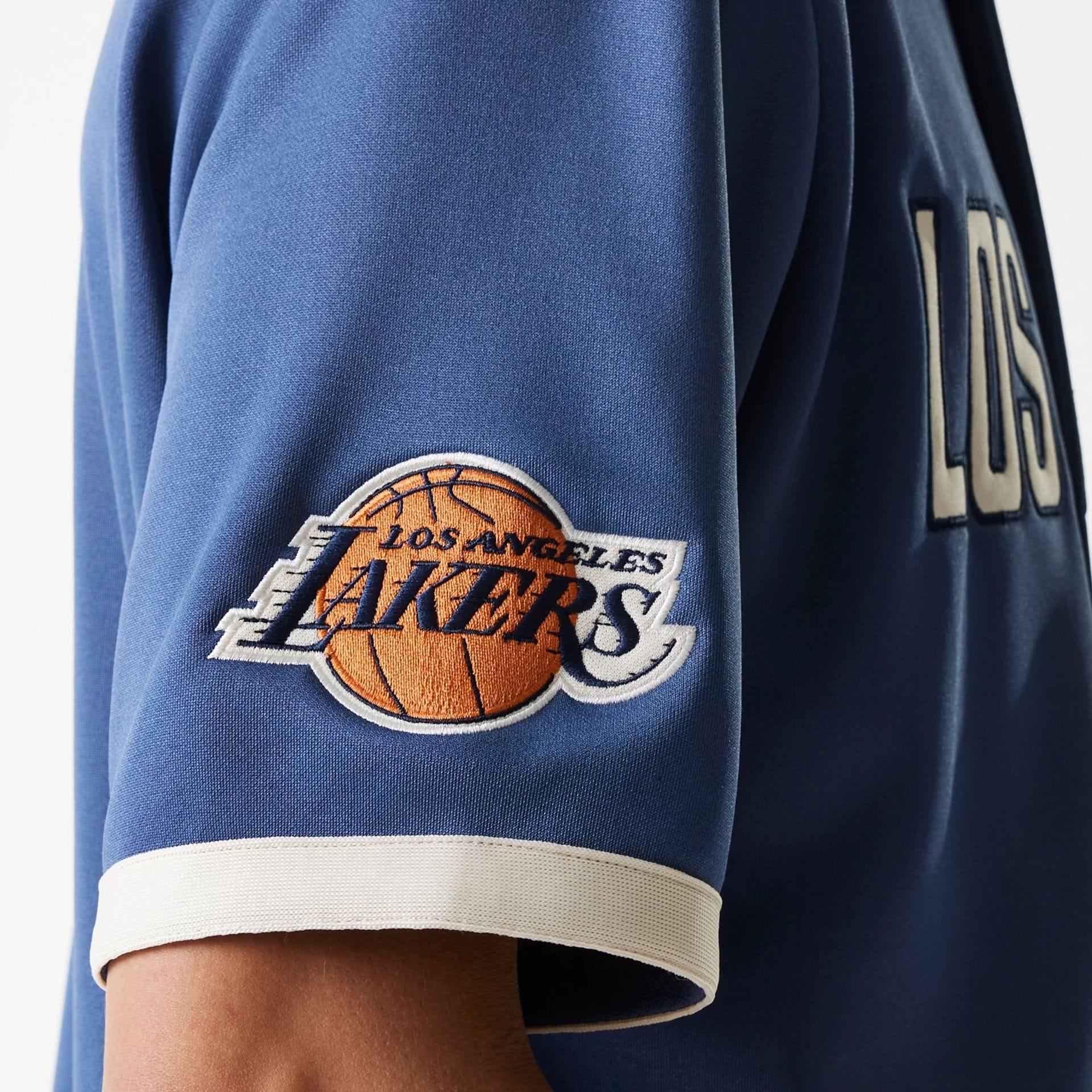 LA Lakers NBA Snap Button Dark Blue Short Sleeve Shirt - Image 6