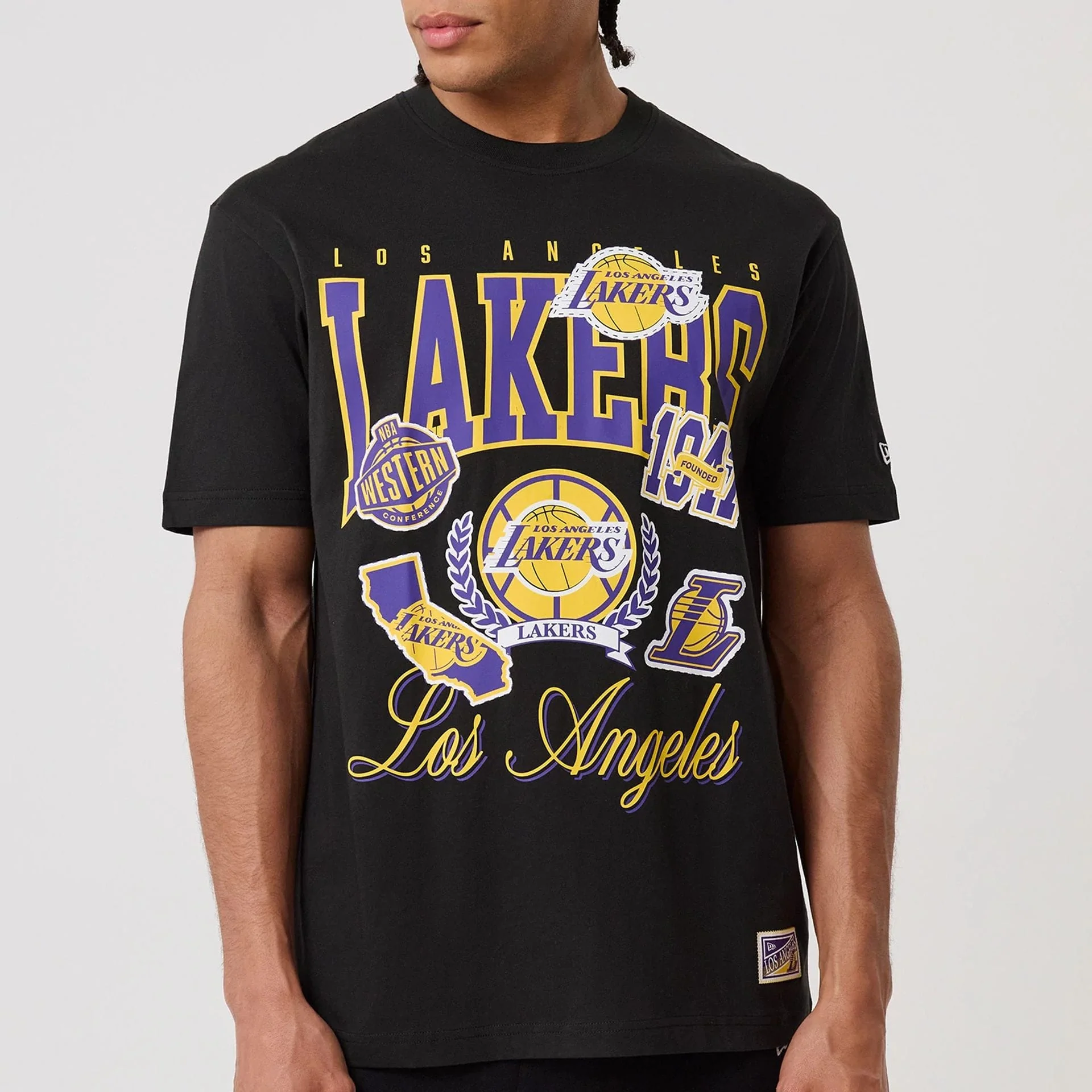 LA Lakers NBA Sport Classic Black T-Shirt - Image 3