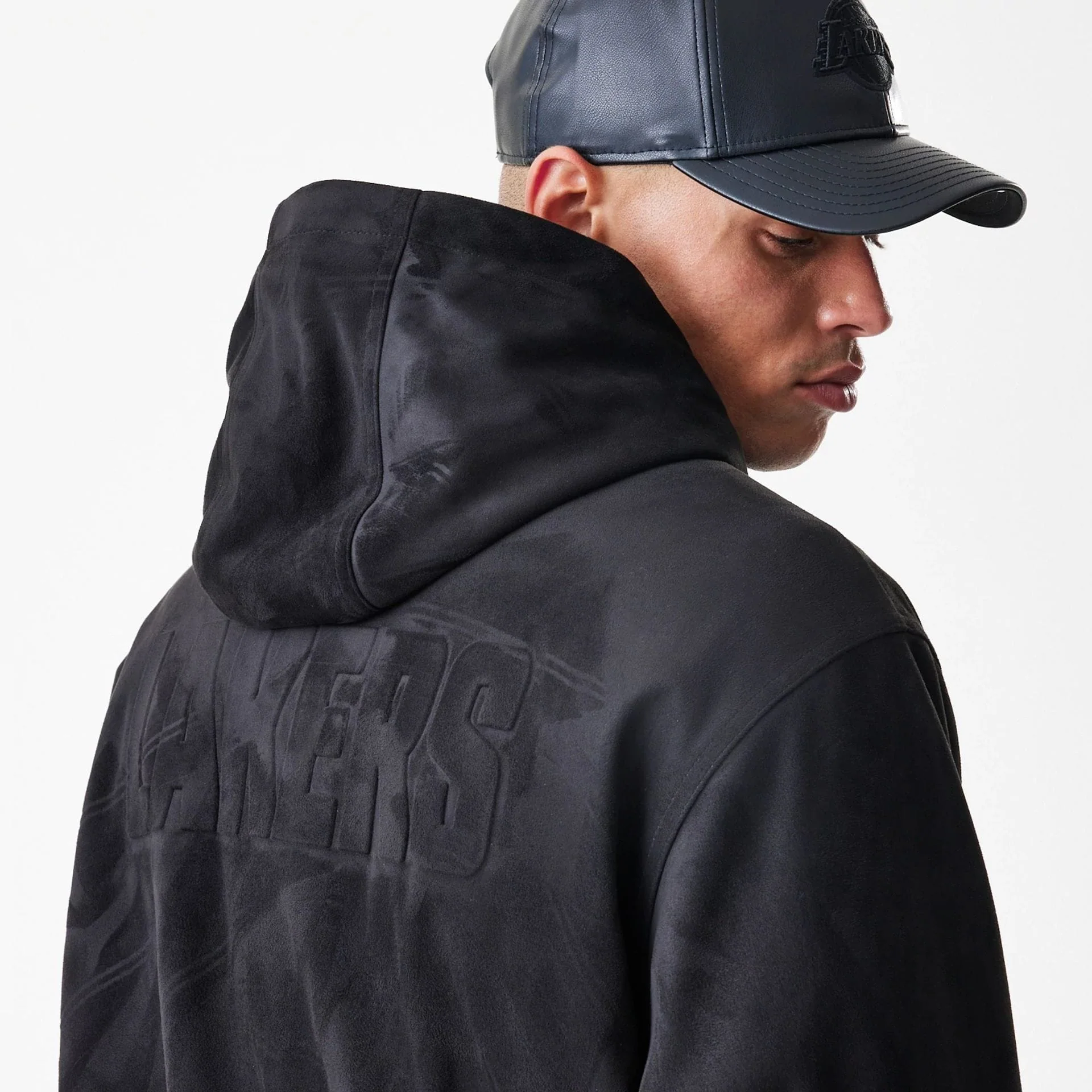 LA Lakers NBA Suede Black Hooded Jacket - Image 8