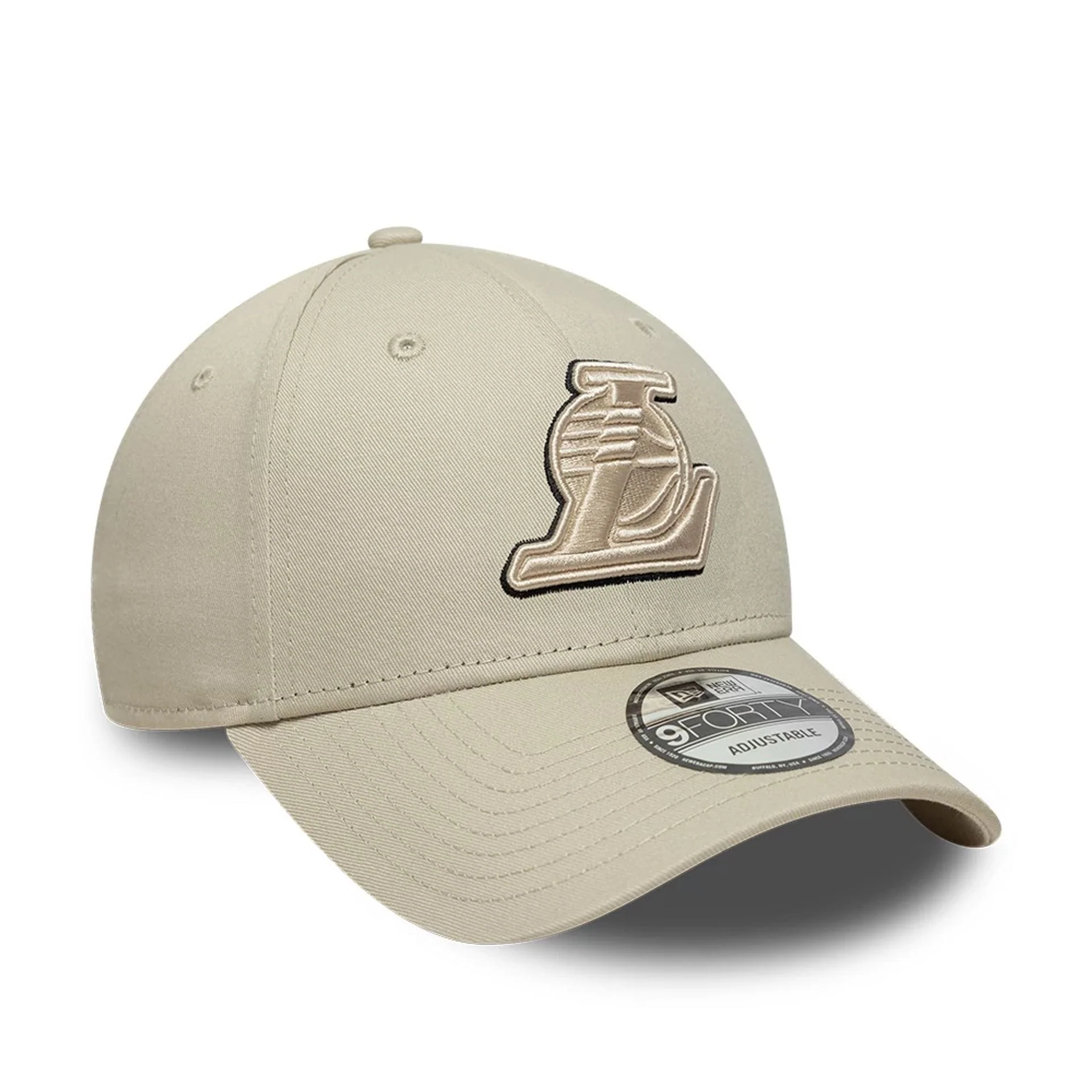 LA Lakers NBA Team Outline Cream 9FORTY Adjustable Cap - Image 3