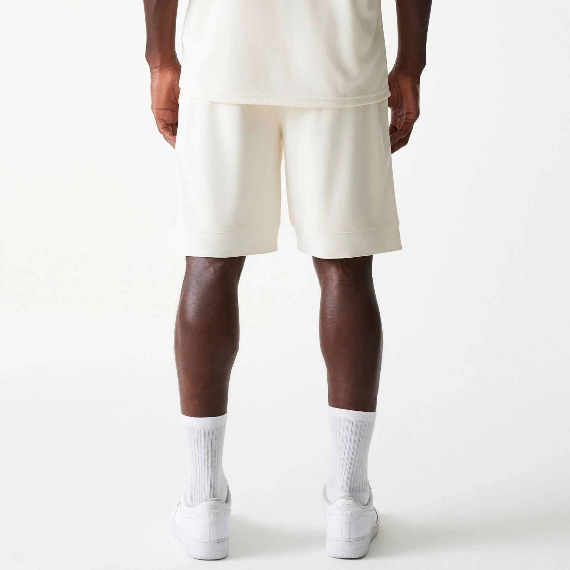 LA Lakers NBA Tonal Open White Mesh Shorts - Image 2