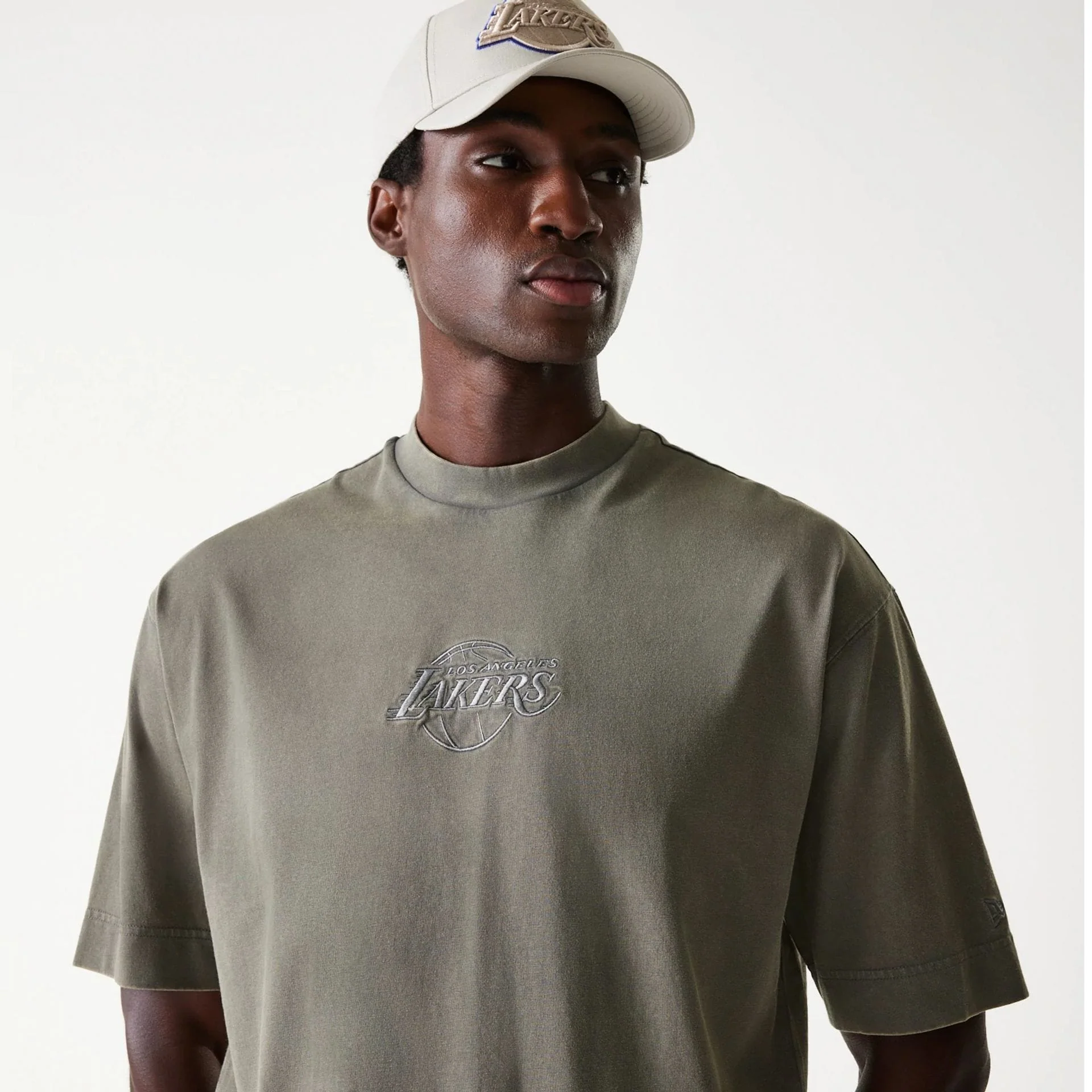 LA Lakers NBA Washed Grey Box T-Shirt - Image 6