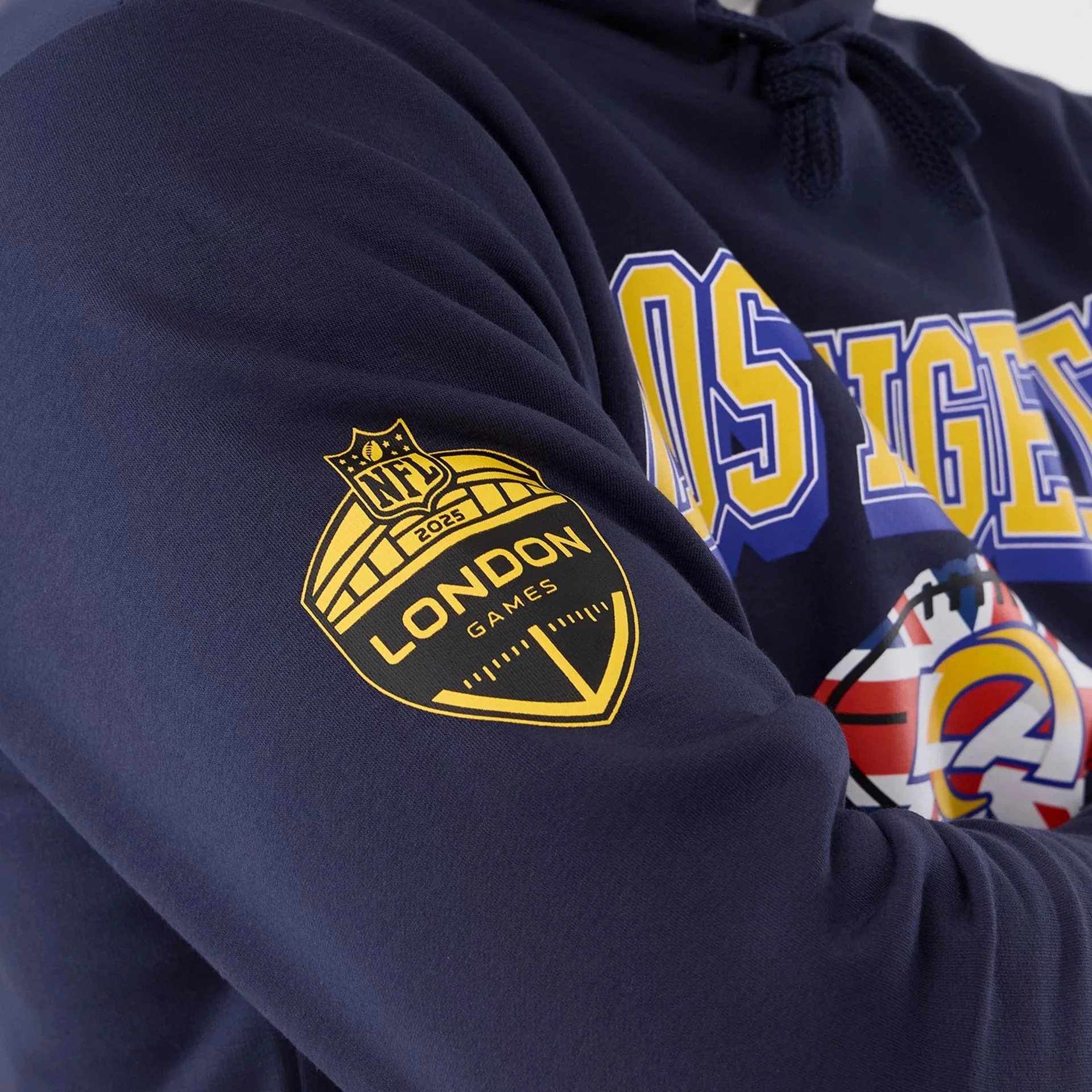 LA Rams NFL International Series Games 2025 Navy Pullover Hoodie - Image 5