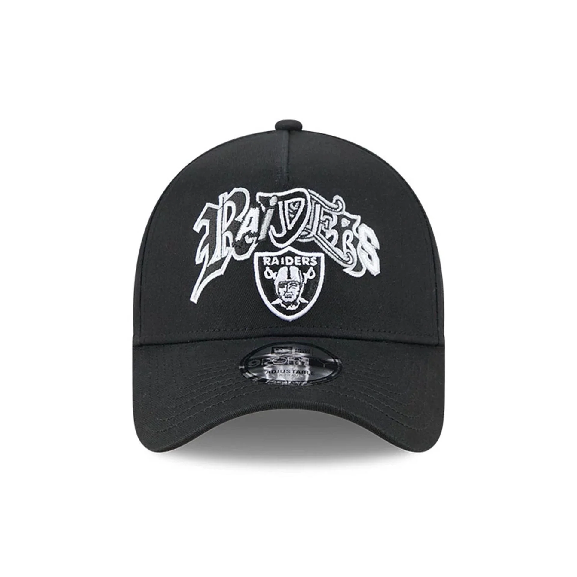Las Vegas Raiders NBA Multi Letter Black 9FORTY A-Frame Adjustable Cap - Image 3