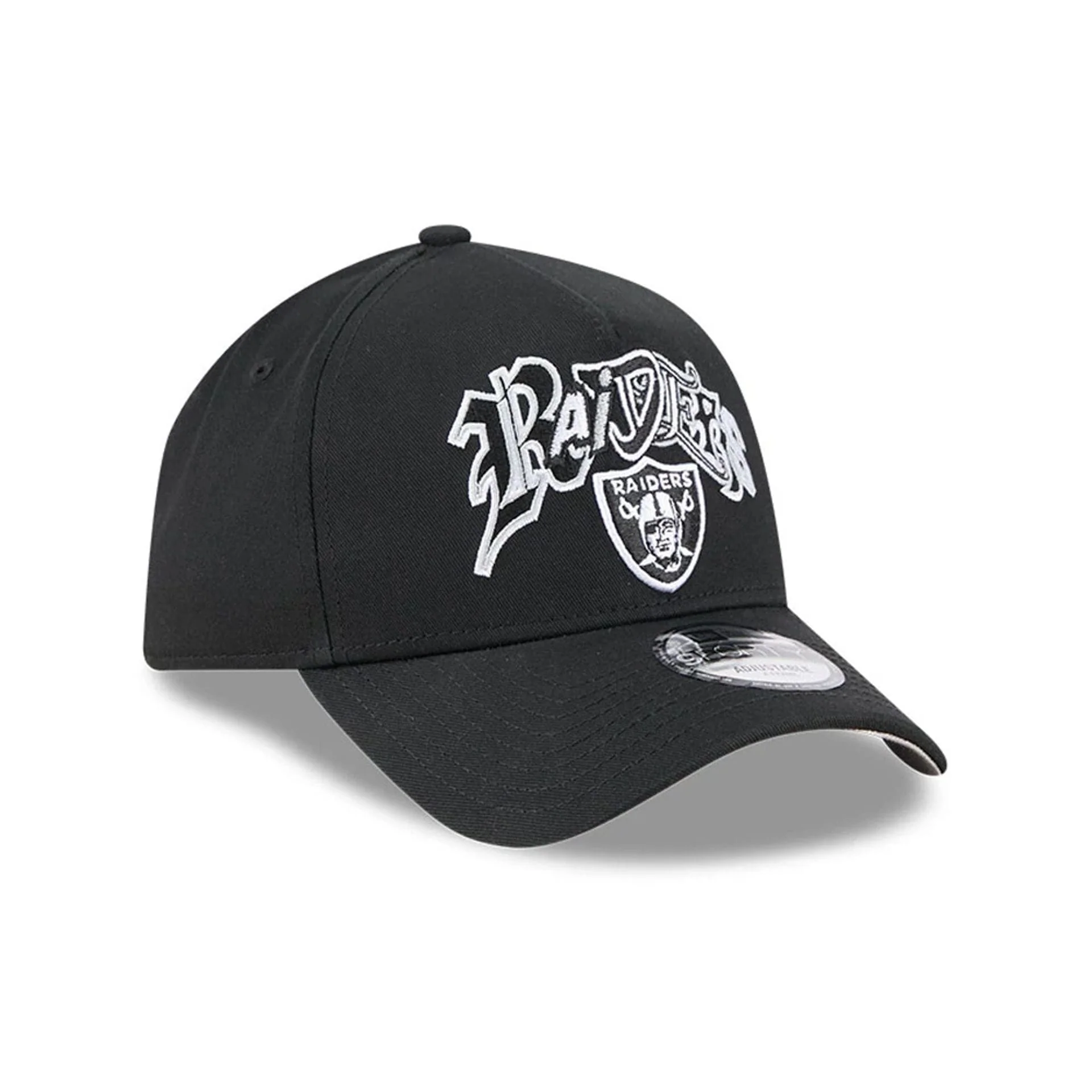 Las Vegas Raiders NBA Multi Letter Black 9FORTY A-Frame Adjustable Cap - Image 4