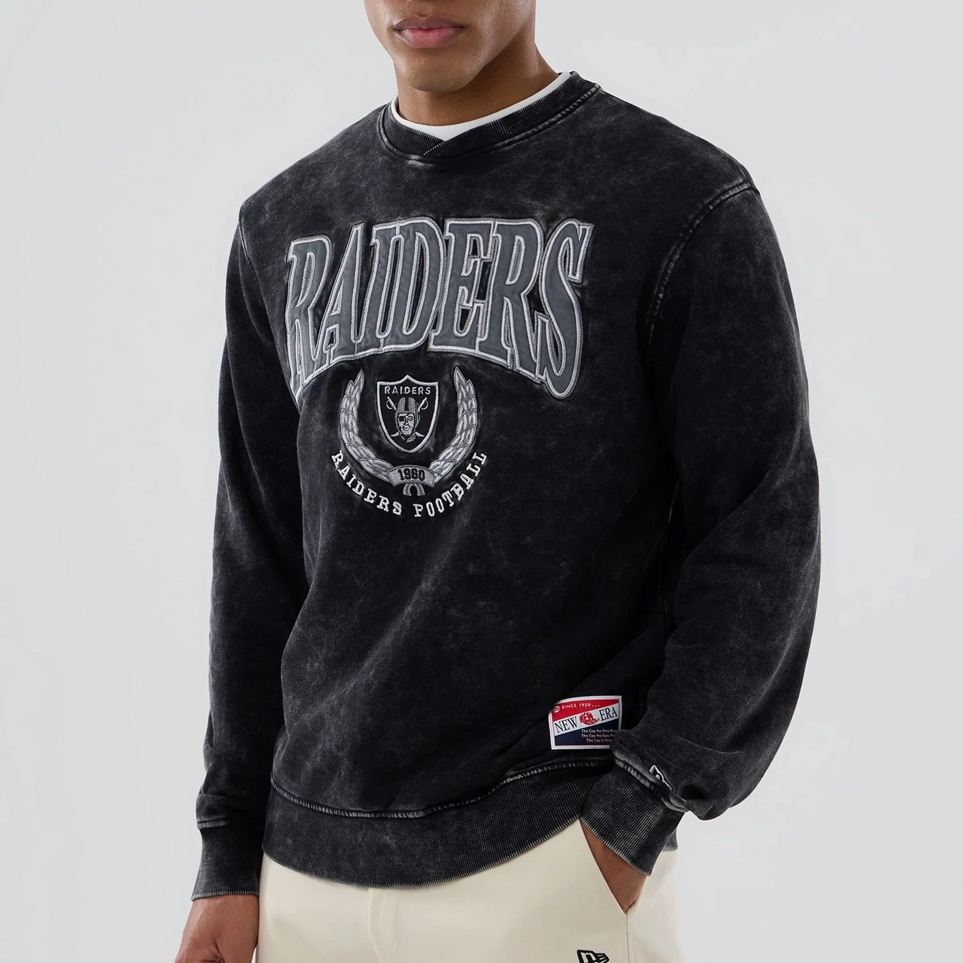 Las Vegas Raiders NFL Black Crew Neck Sweater - Image 4