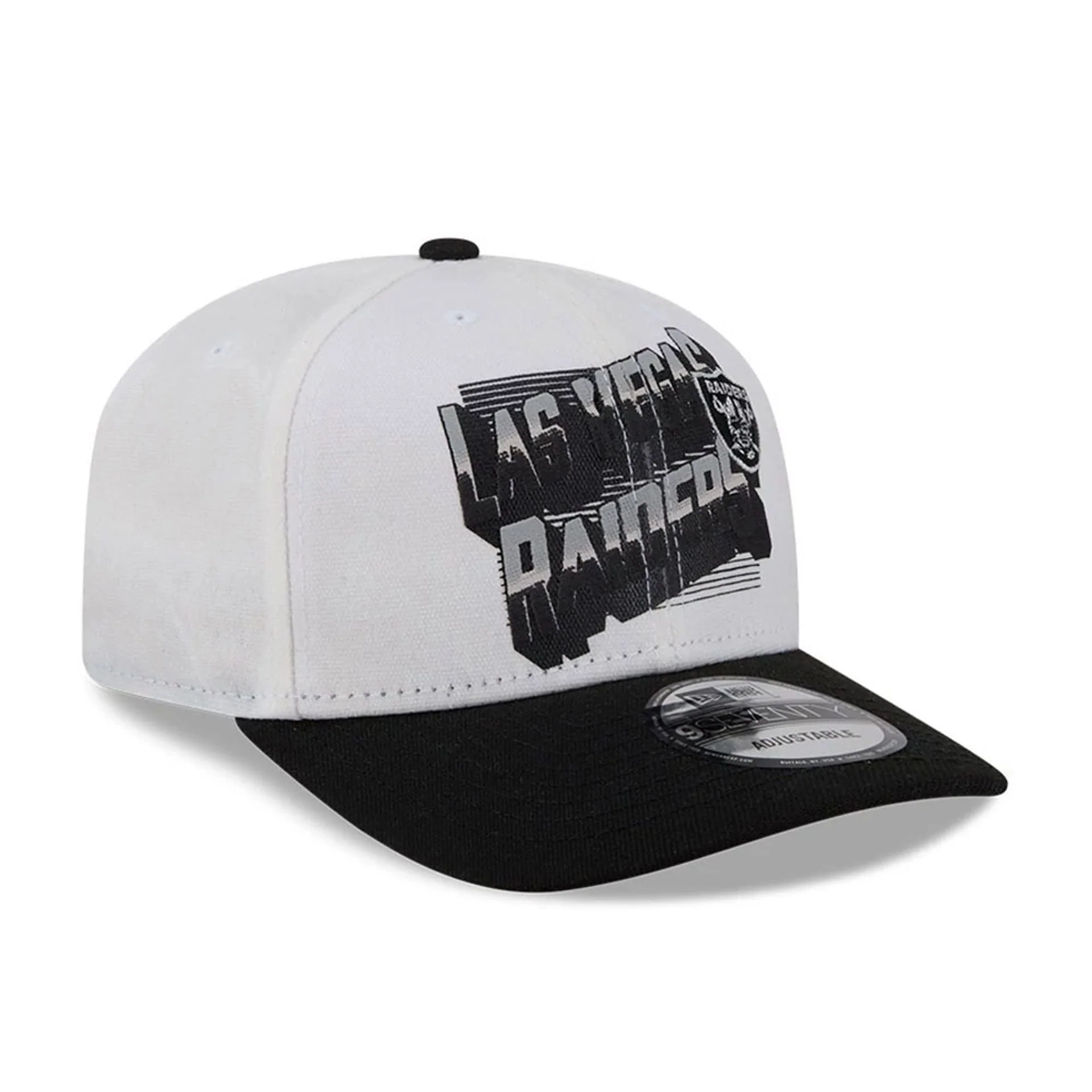 Las Vegas Raiders NFL Duck Cloth White 9SEVENTY Stretch Snap Cap - Image 4
