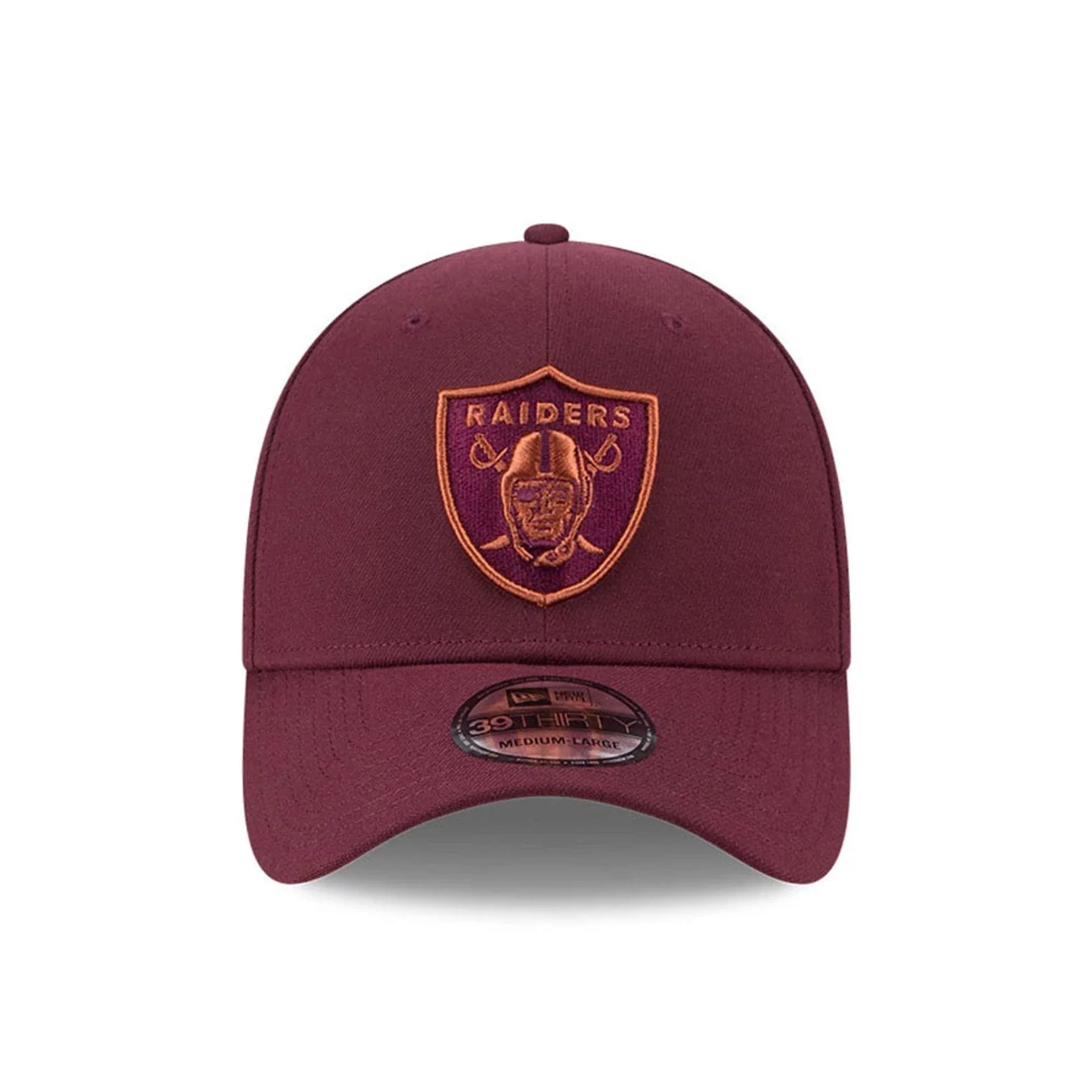 Las Vegas Raiders NFL Frosted Rust Dark Red 39THIRTY Stretch Fit Cap - Image 3