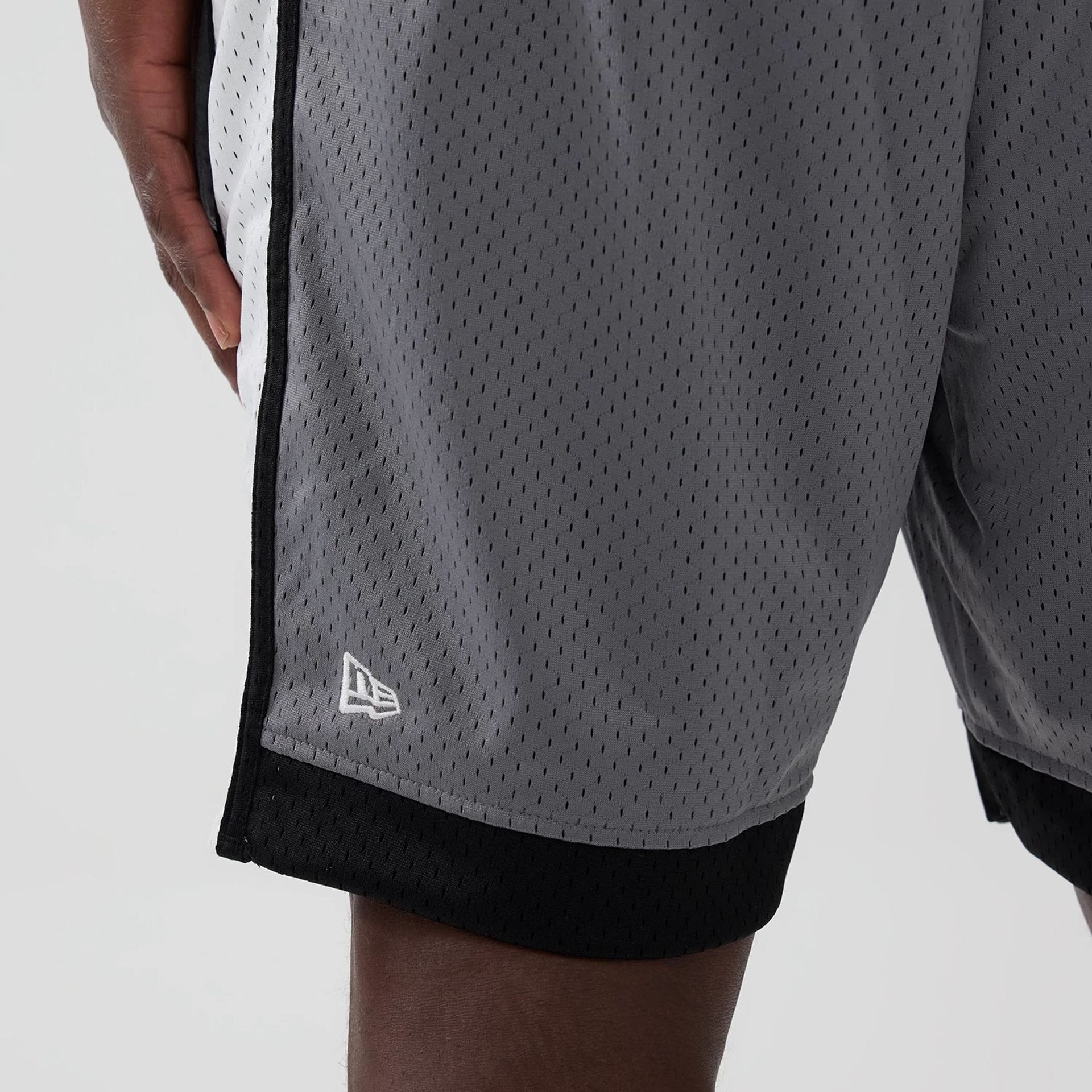 Las Vegas Raiders NFL Grey Mesh Shorts - Image 2