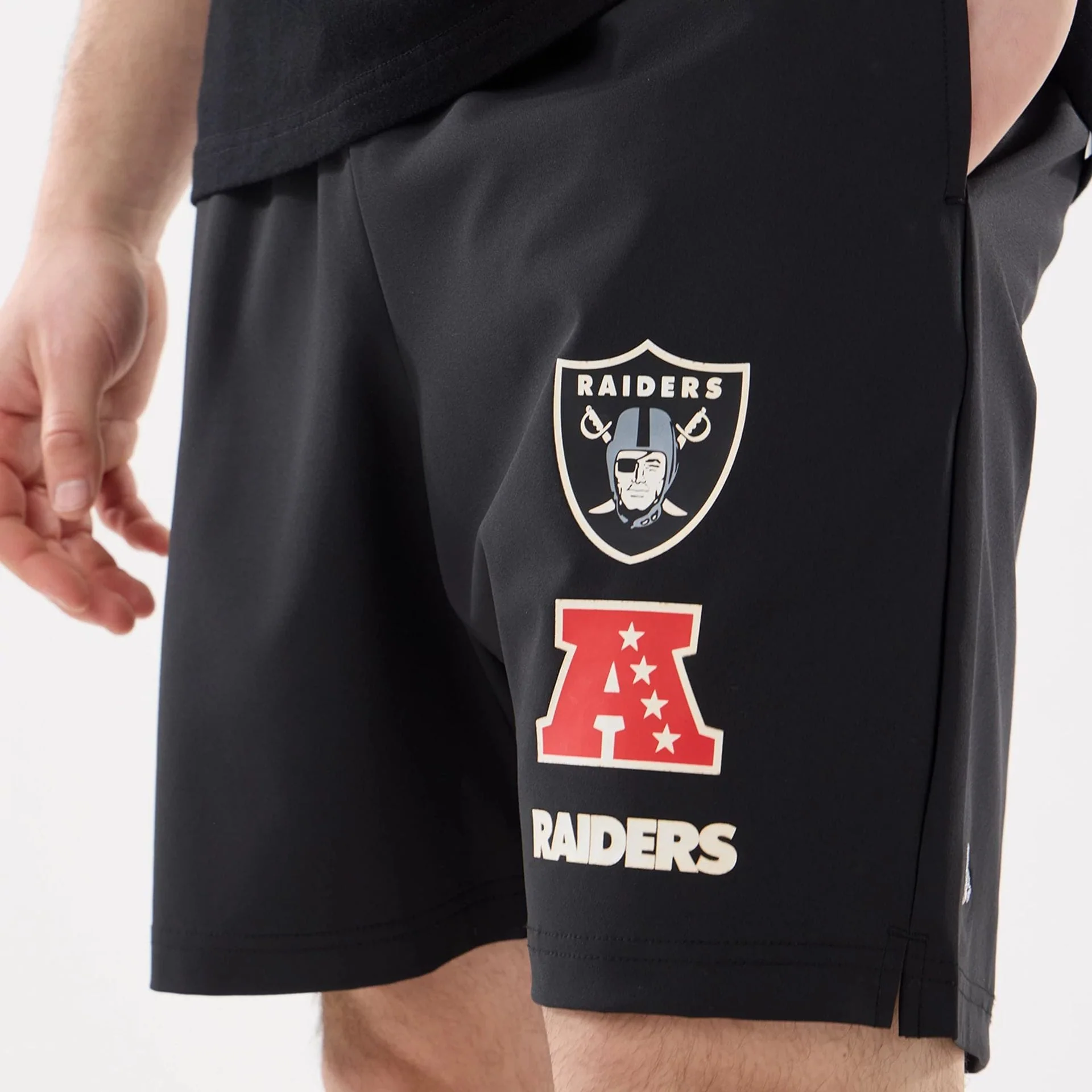 Las Vegas Raiders NFL Match Black Oversized Shorts - Image 3