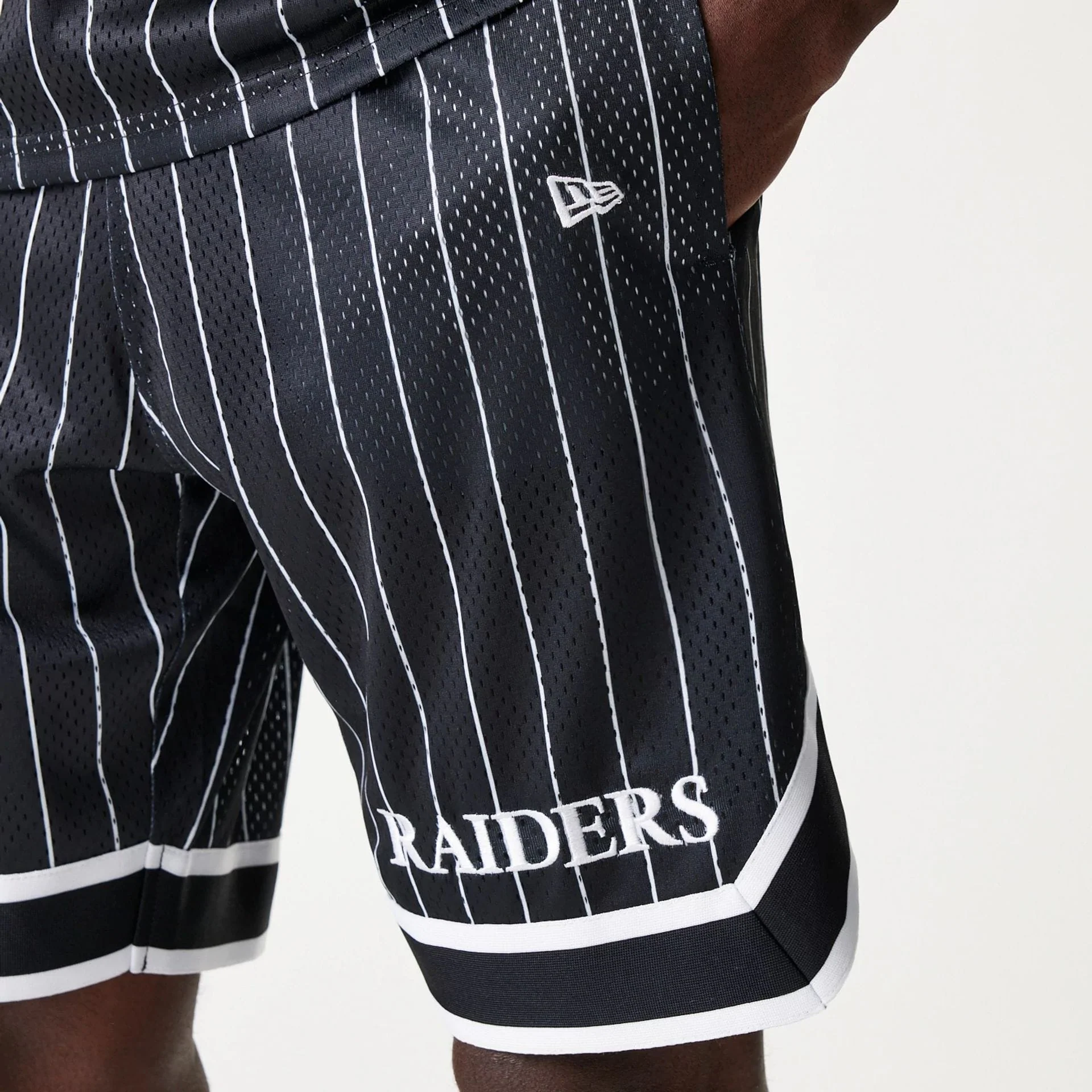 Las Vegas Raiders NFL Pinstripe Black Shorts - Image 5